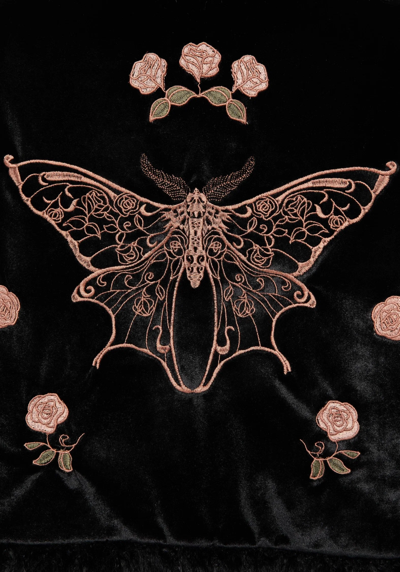 Maeve Faux Fur Embroidered Moth Gilet - Image 2
