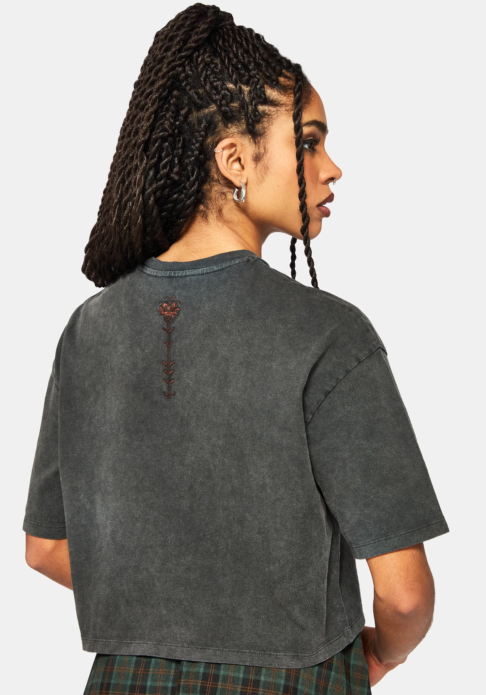 Mai Twin Flame Embroidered Dragon Print Boxy Tee - Image 3