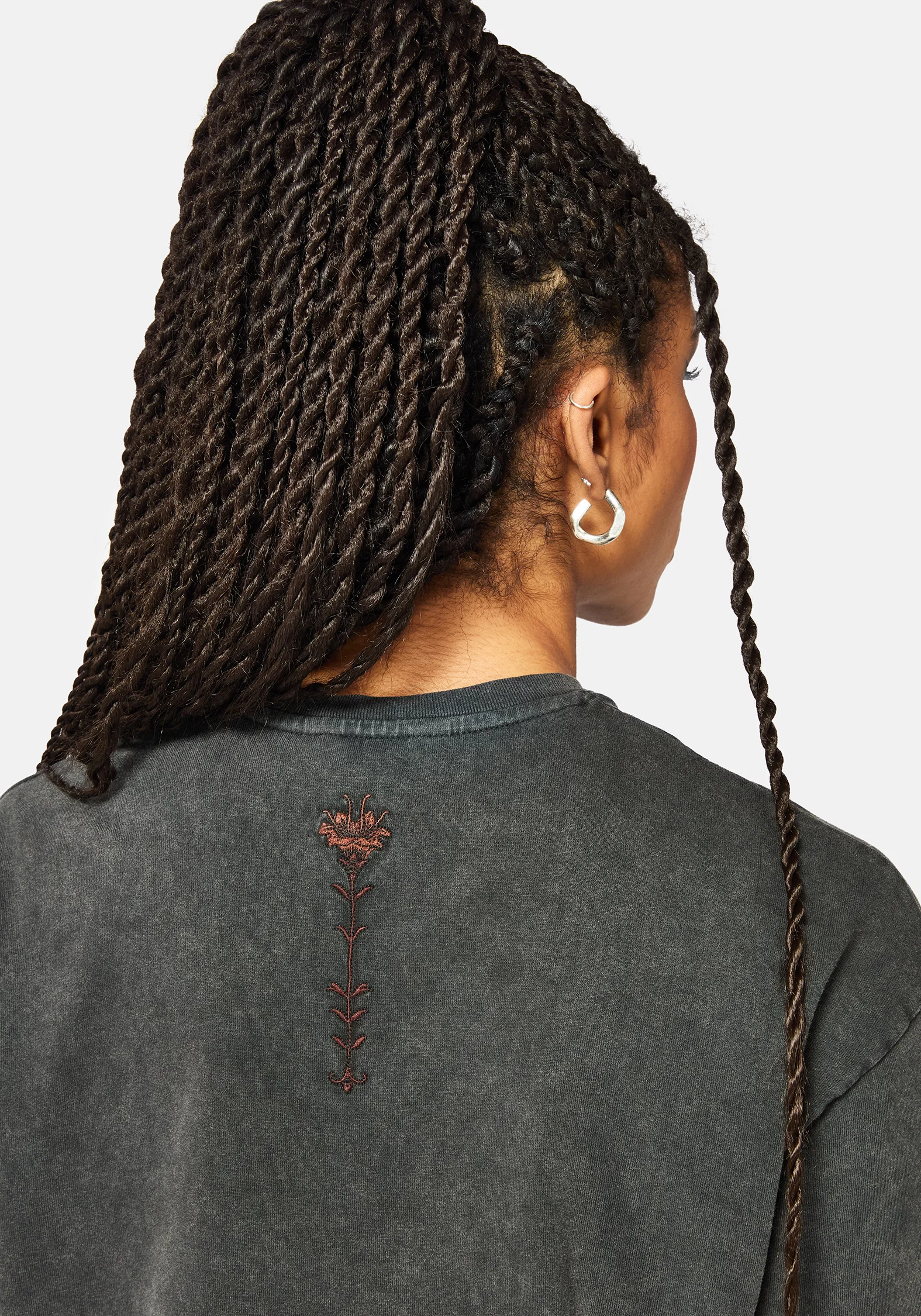 Mai Twin Flame Embroidered Dragon Print Boxy Tee - Image 5