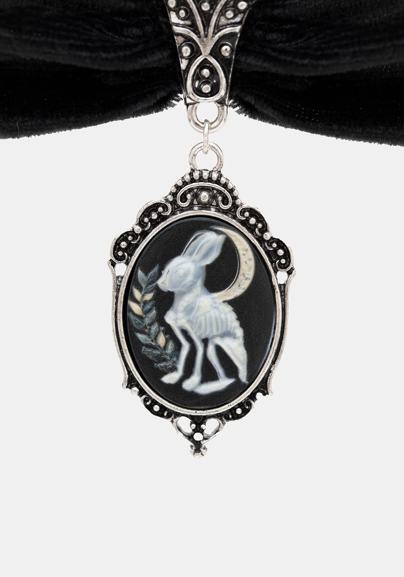 Malia Rabbit Skeleton Velvet Choker - Image 2