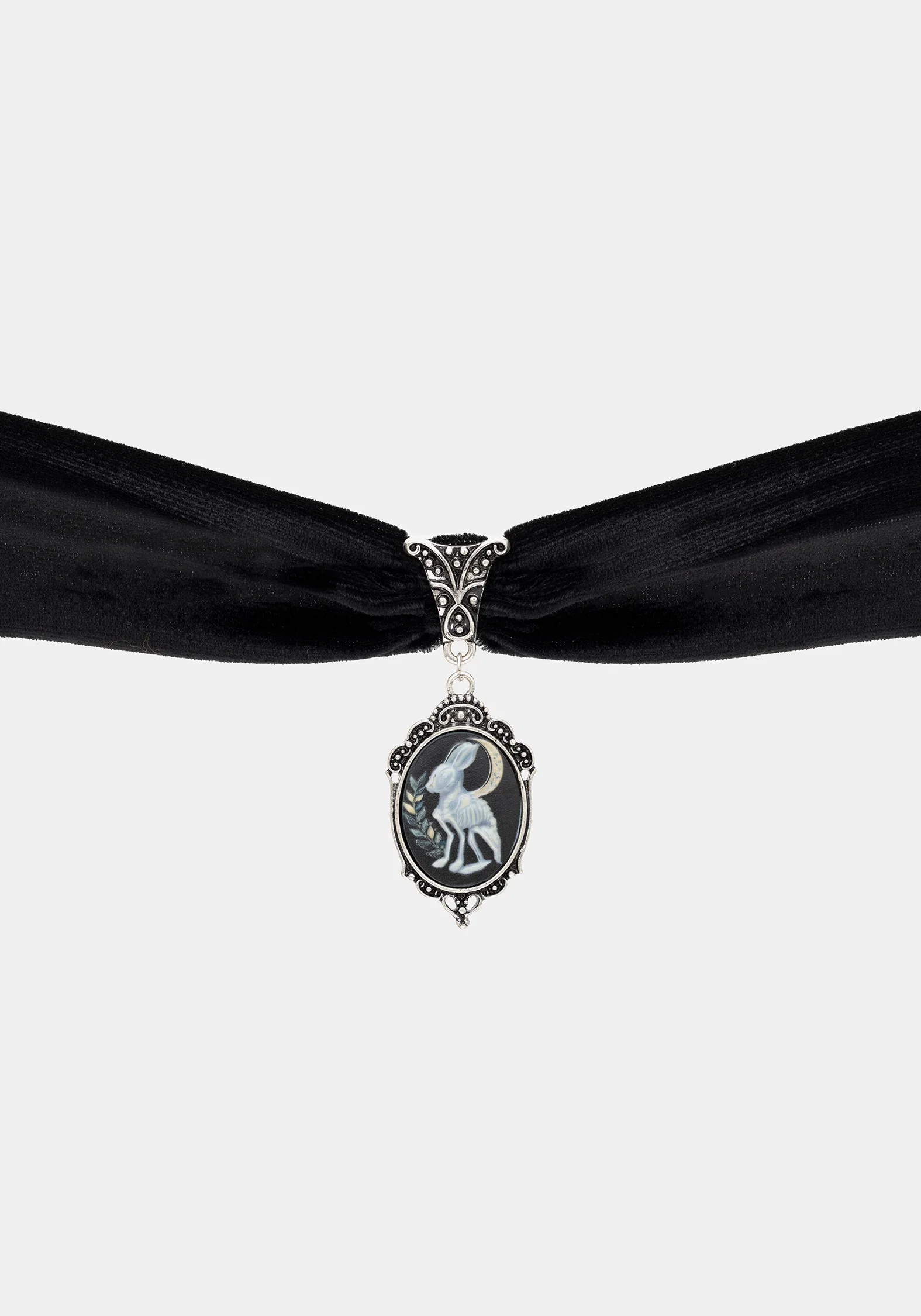 Malia Rabbit Skeleton Velvet Choker - Image 4