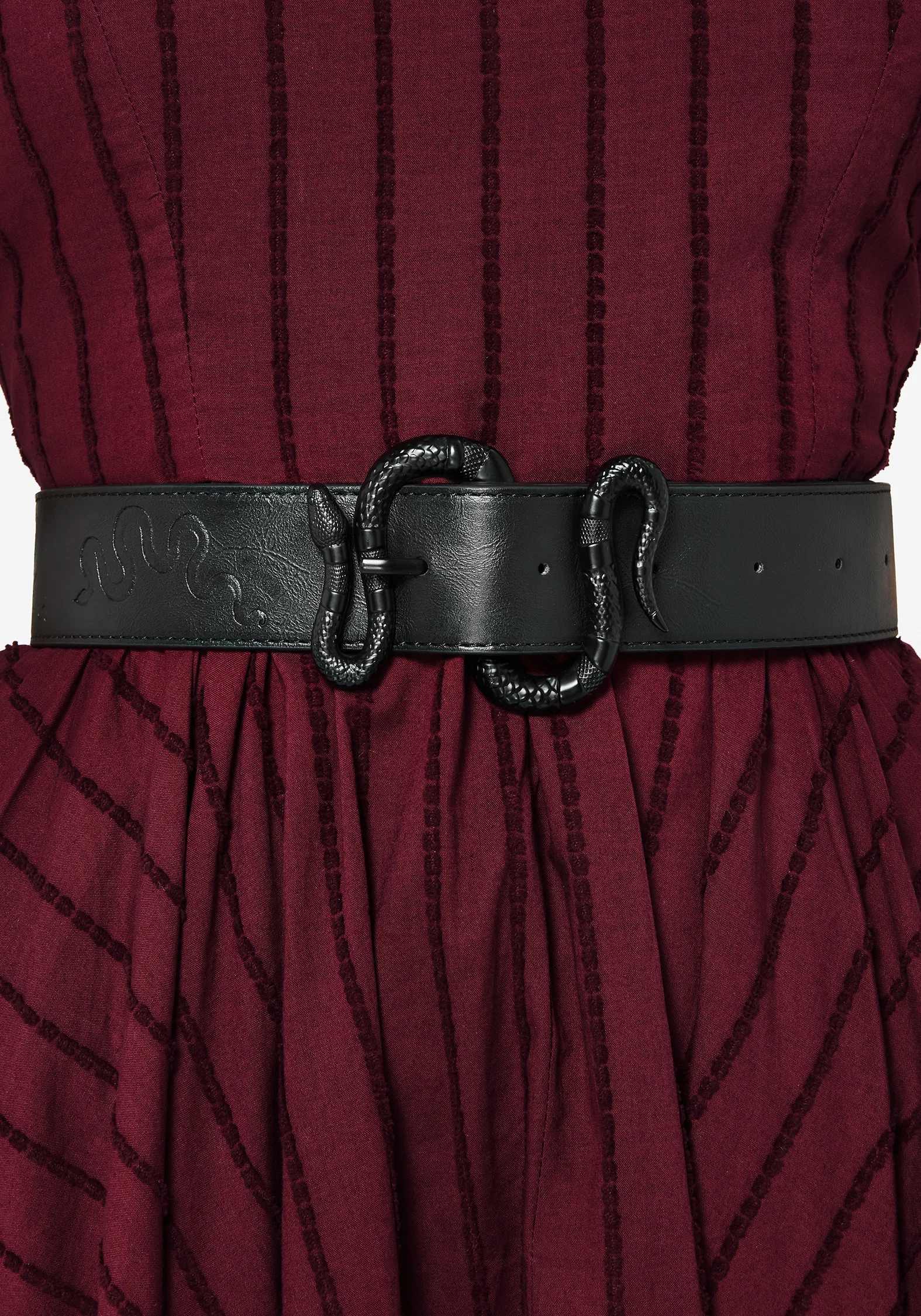 Mamba Debossed Belt With Snake Buckle - Black - Image 3