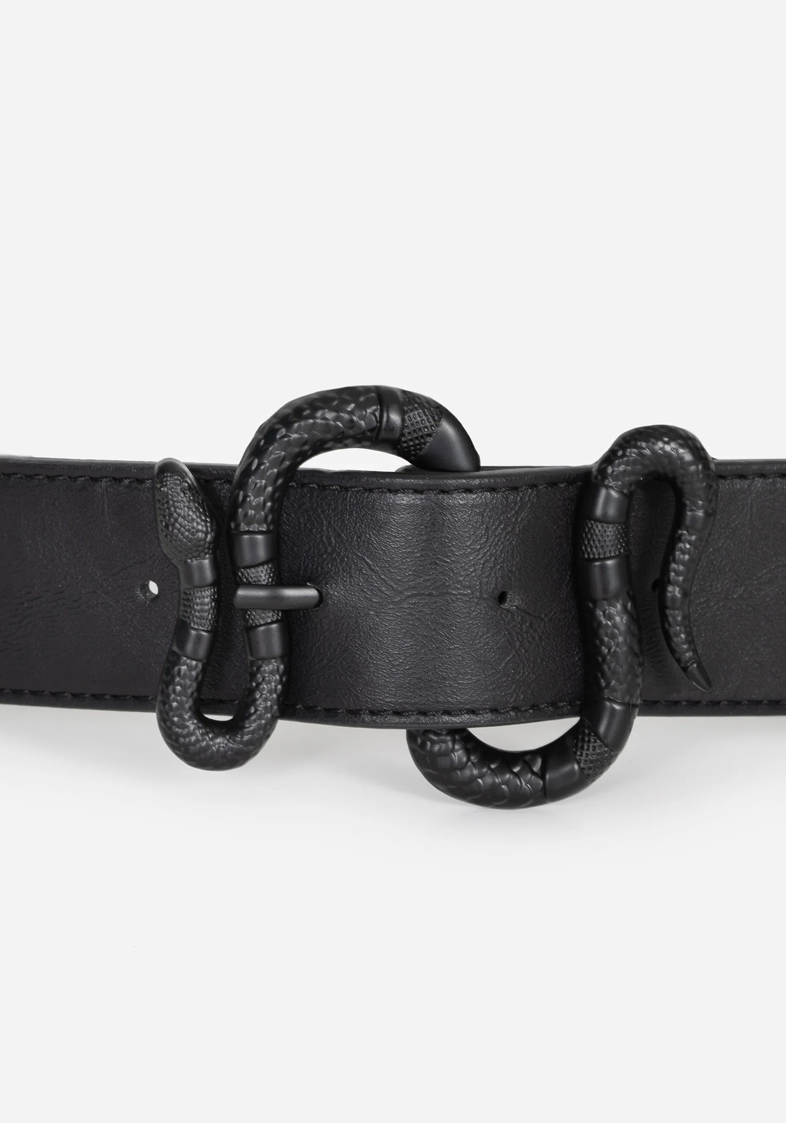 Mamba Debossed Belt With Snake Buckle - Black - Image 6