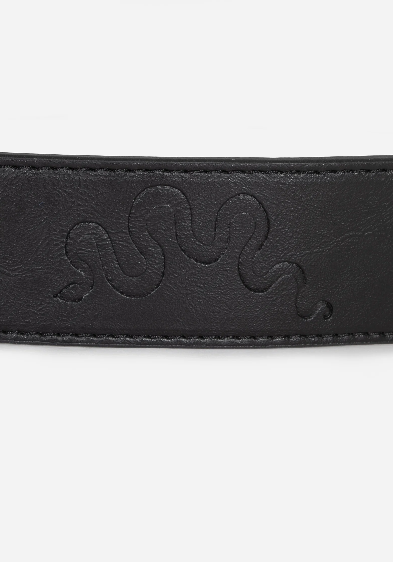 Mamba Debossed Belt With Snake Buckle - Black - Image 8