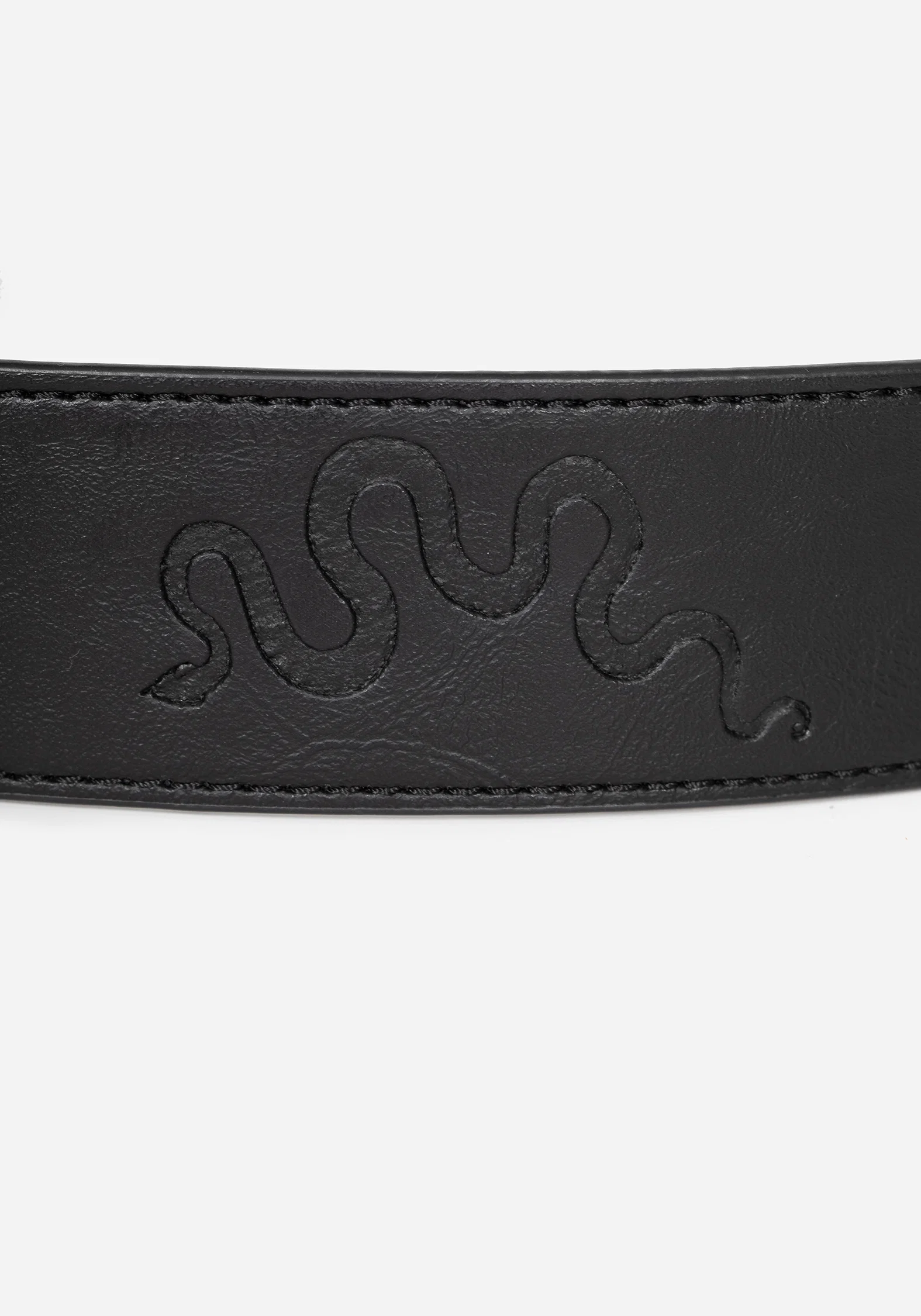 Mamba Debossed Belt With Snake Buckle - Brass - Image 6