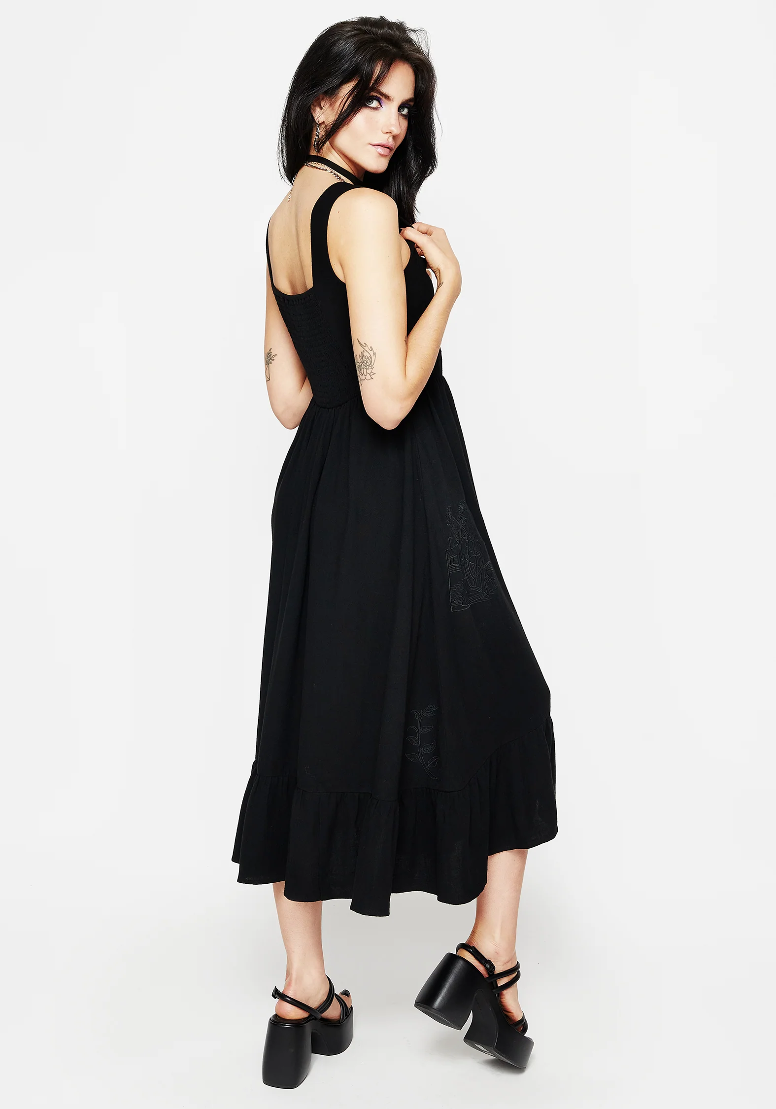Mandrake Linen-Blend Embroidered Midi Dress - Image 3