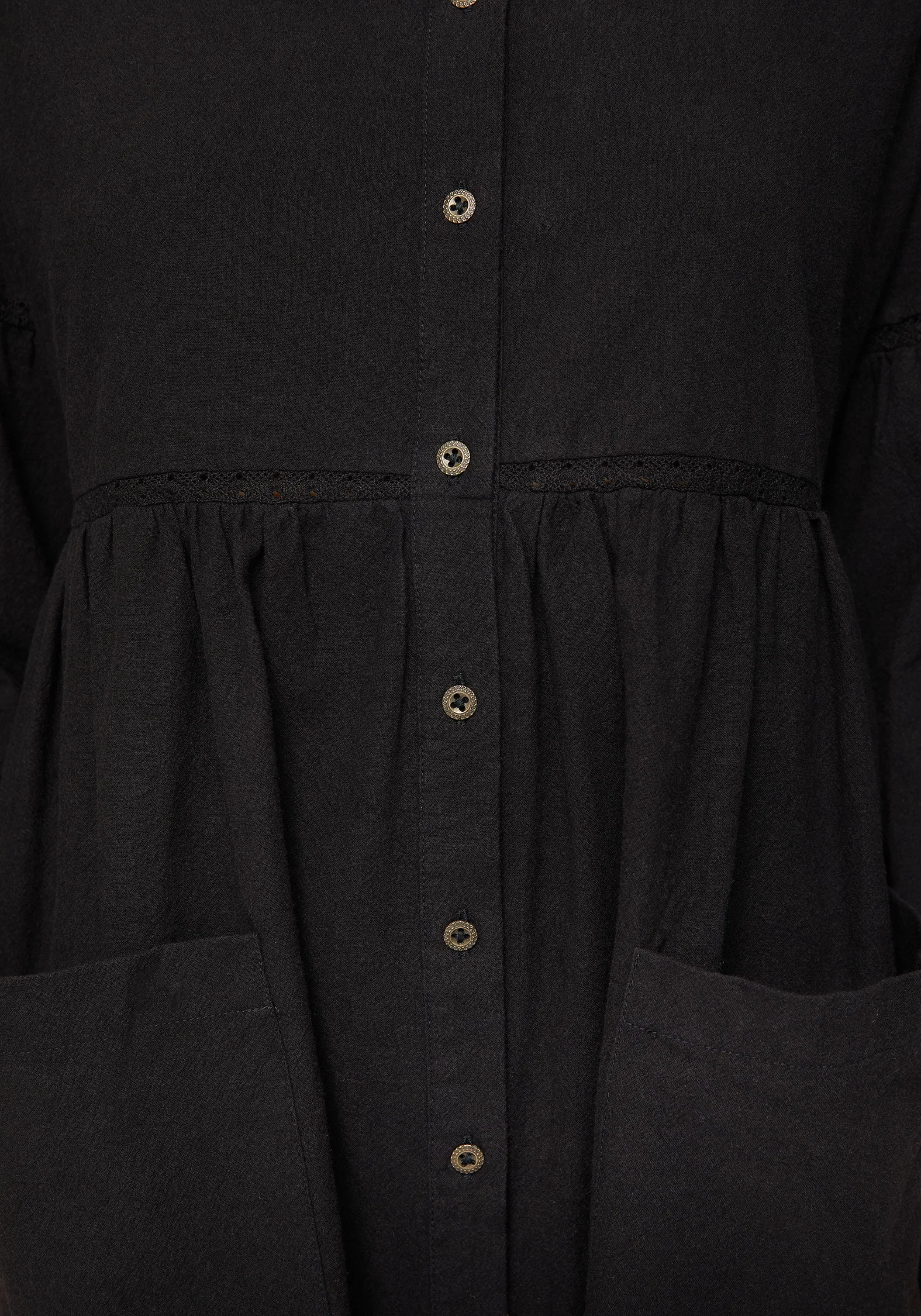 Marigold Cotton Button Up Smock Mini Dress - Image 2