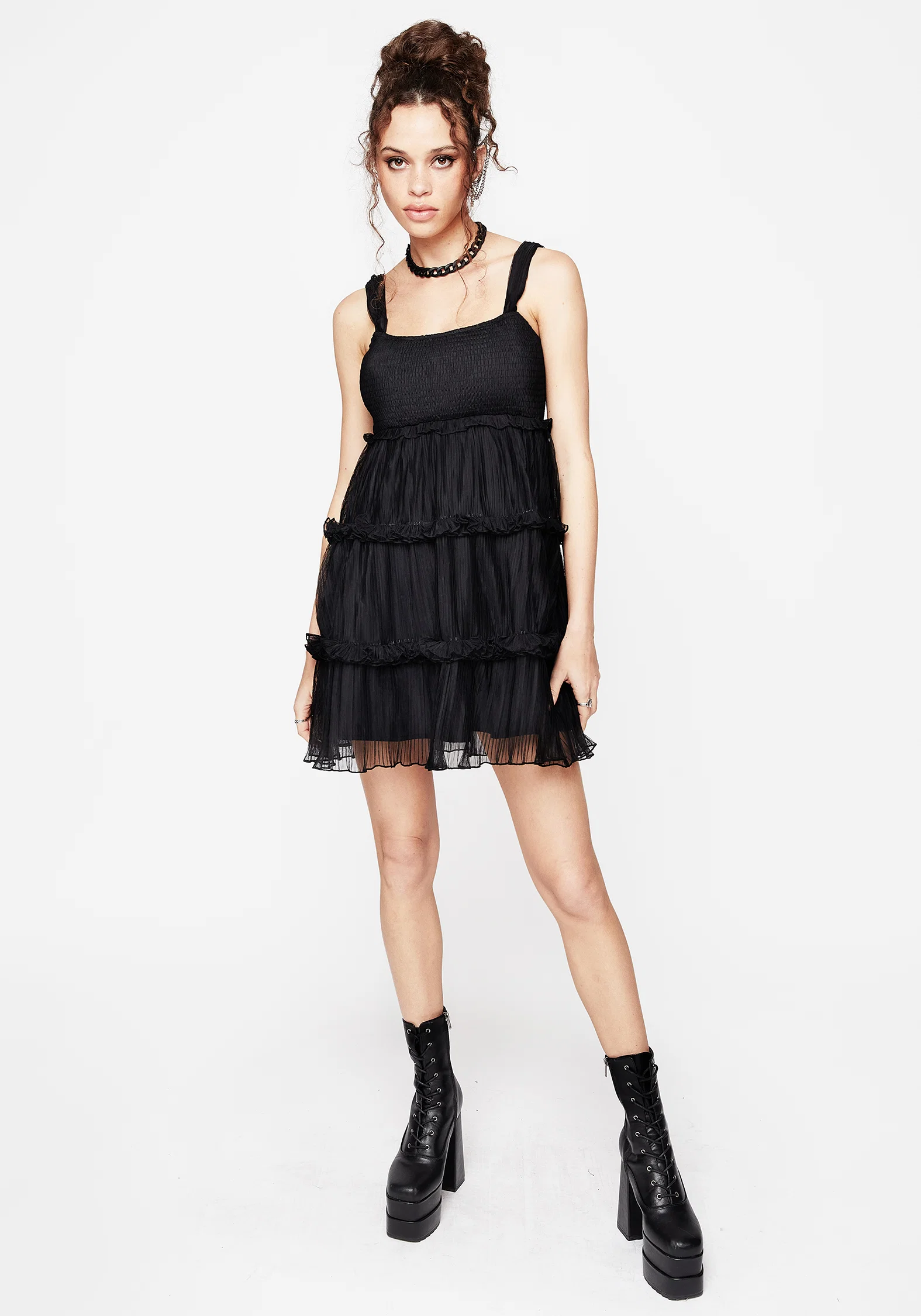 Marquise Crinkle Cami Mini Dress with Sleeves - Image 5