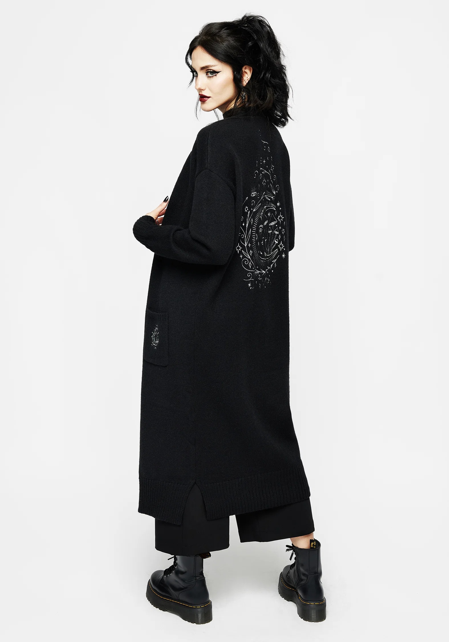 Marzanna Embroidered Longline Cardigan - Image 4