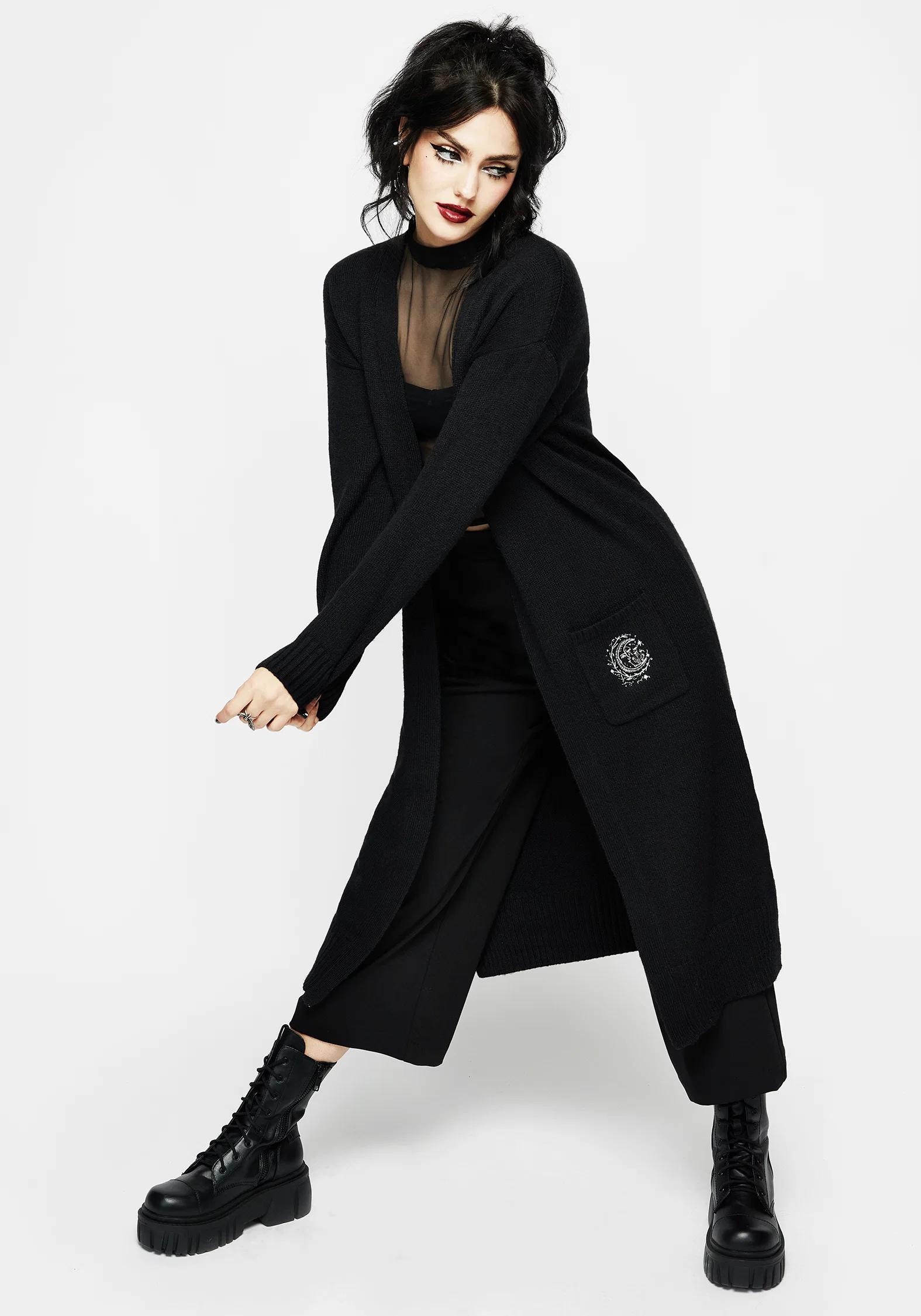 Marzanna Embroidered Longline Cardigan - Image 7