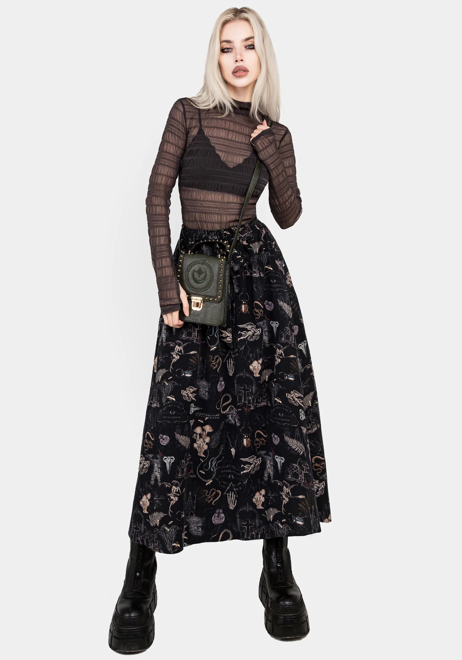 Maudeline Victoriana Print Eco-Viscose Midaxi Skirt - Image 4