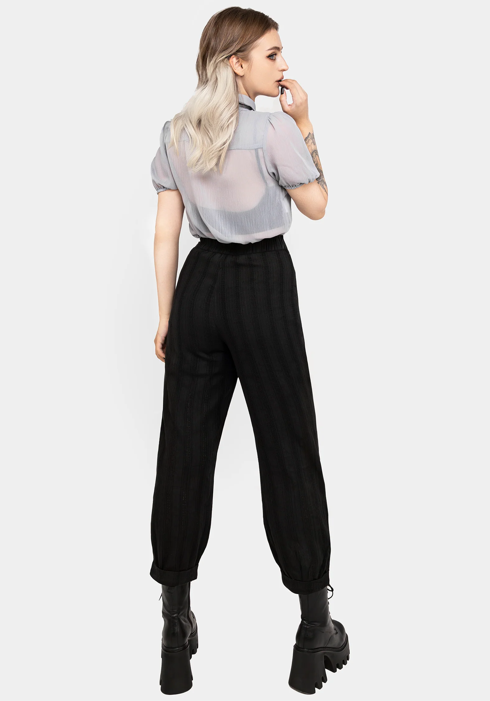 Mayhem Cotton Balloon Leg Trousers - Image 3