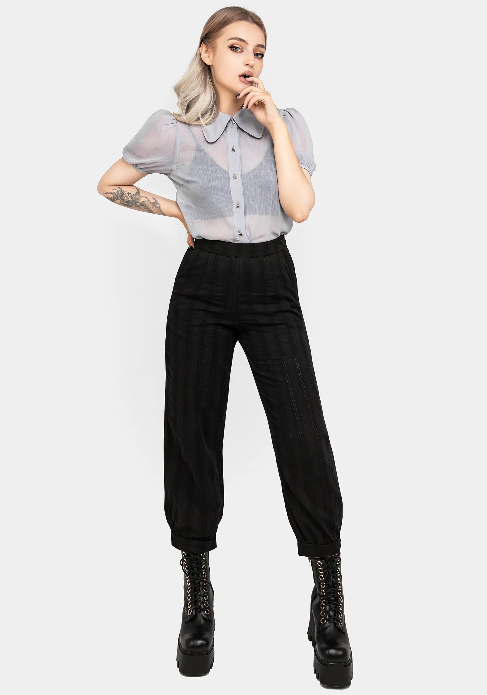 Mayhem Cotton Balloon Leg Trousers - Image 4