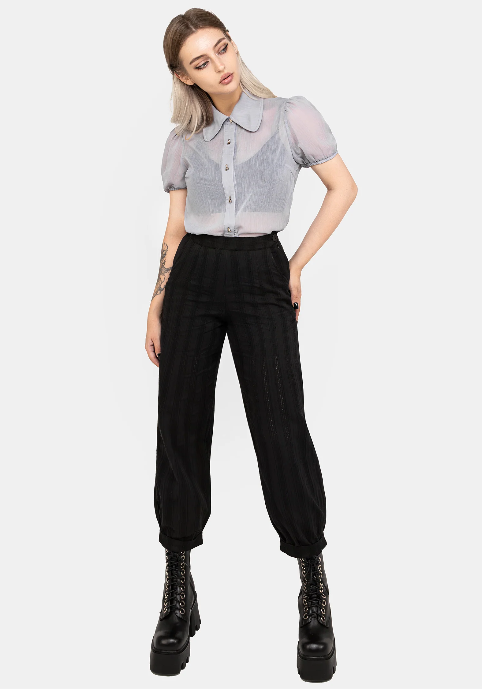 Mayhem Cotton Balloon Leg Trousers - Image 8