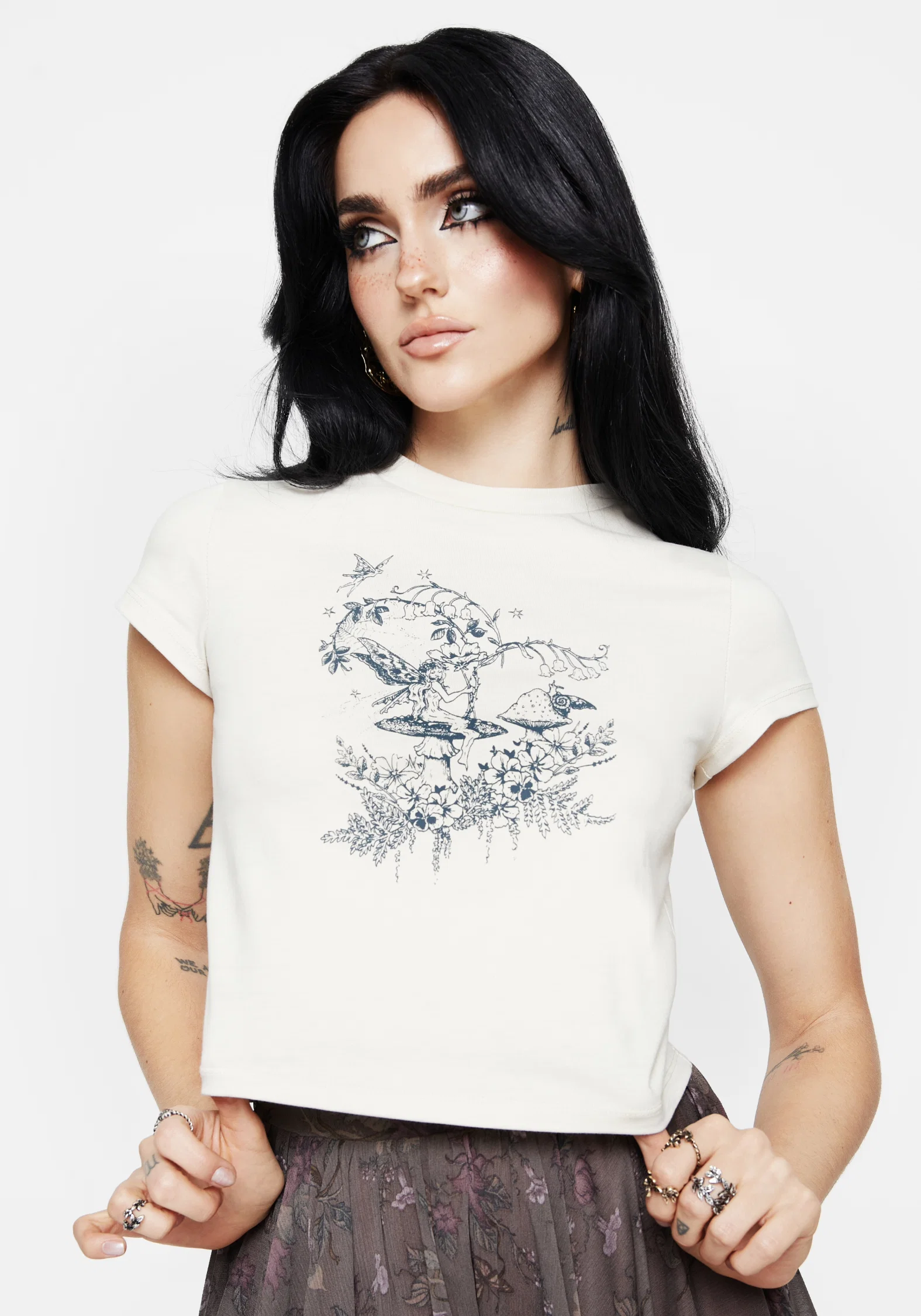 Maypole Cotton Fairy Print Crop T-Shirt - Image 5
