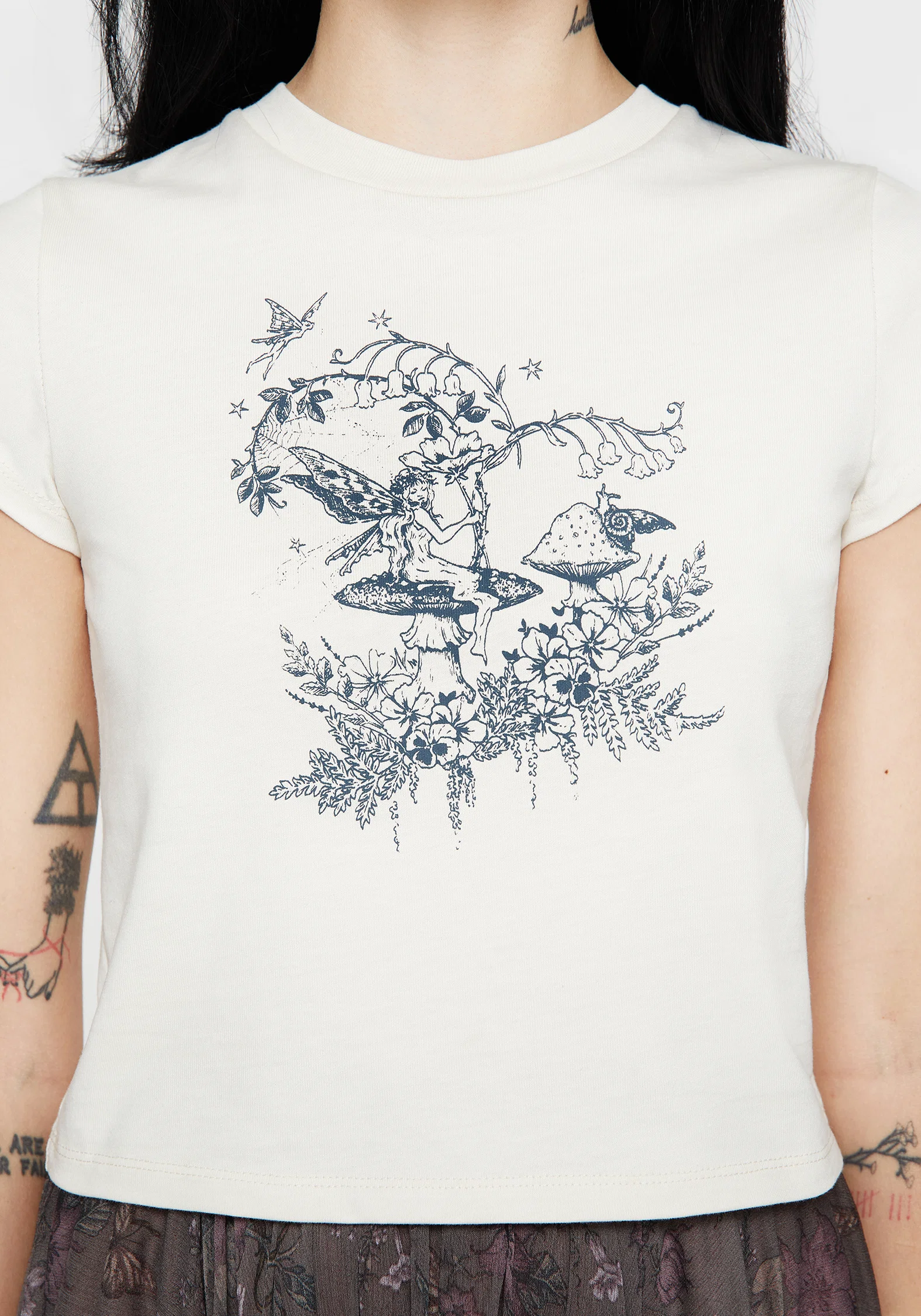 Maypole Cotton Fairy Print Crop T-Shirt - Image 6