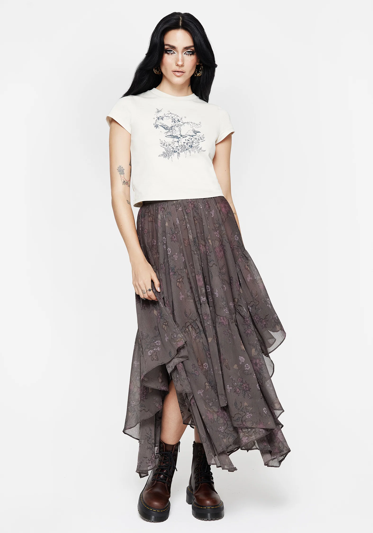 Maypole Cotton Fairy Print Crop T-Shirt - Image 7