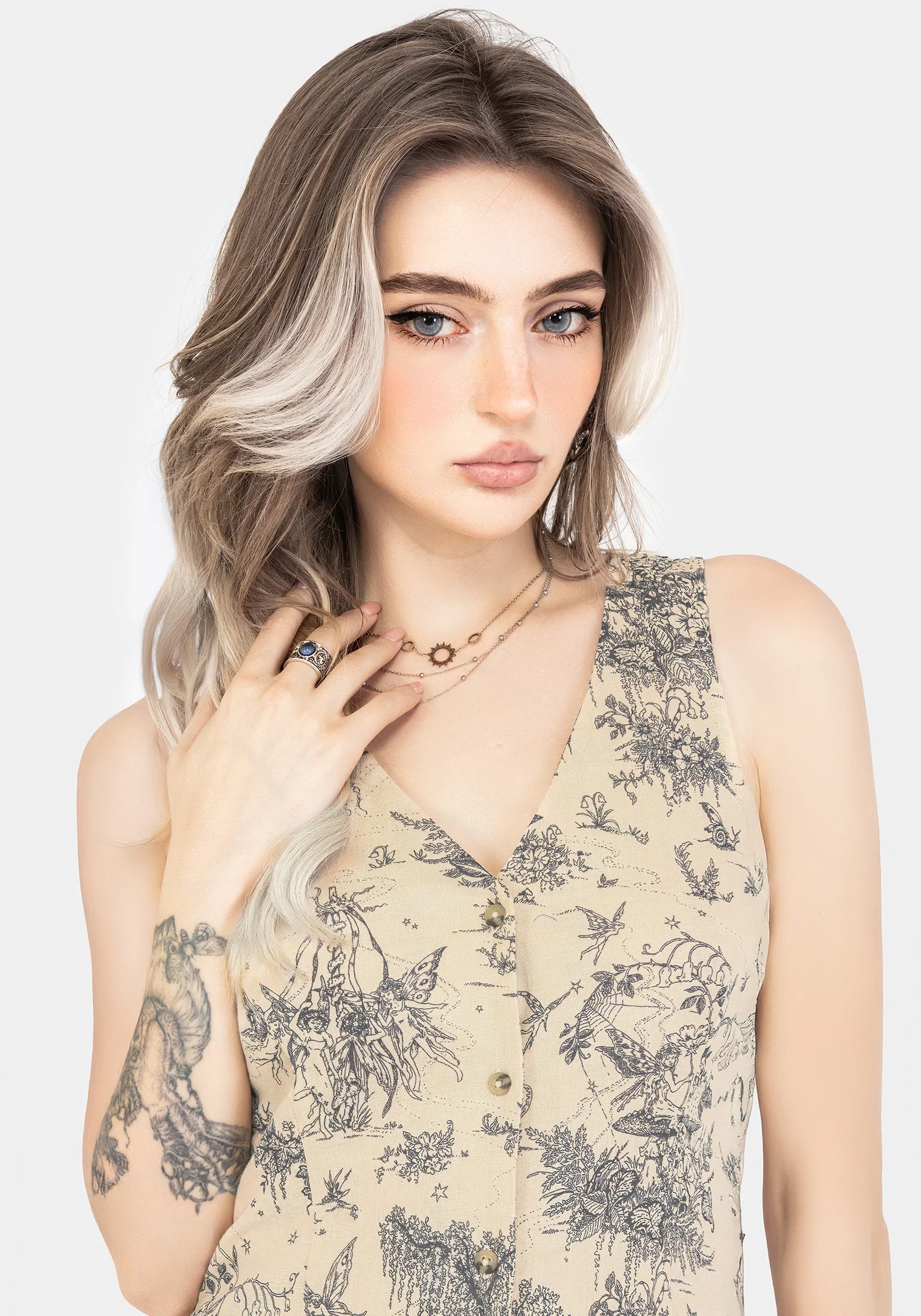 Maypole Cotton Print Button Up Midaxi Dress - Image 2