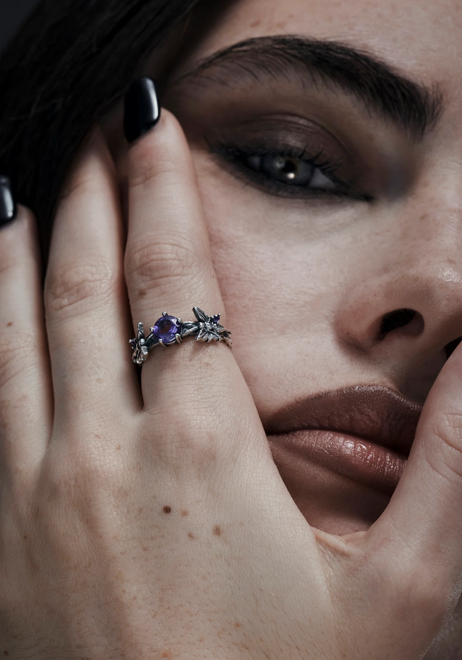Maypole Sterling Silver Amethyst Fairy Ring - Image 3