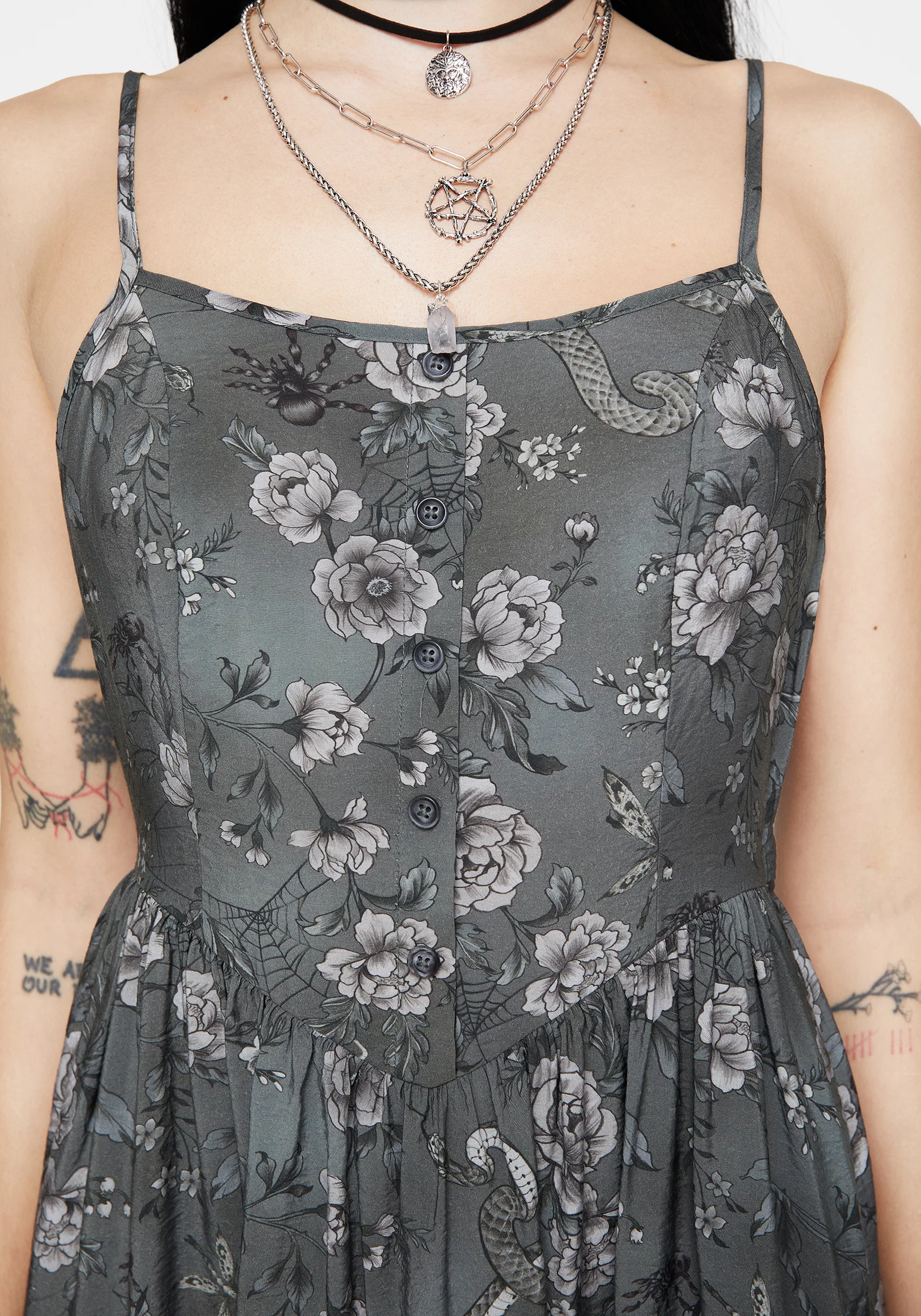 Meadow Floral Serpent Print Cami Midi Dress - Image 2
