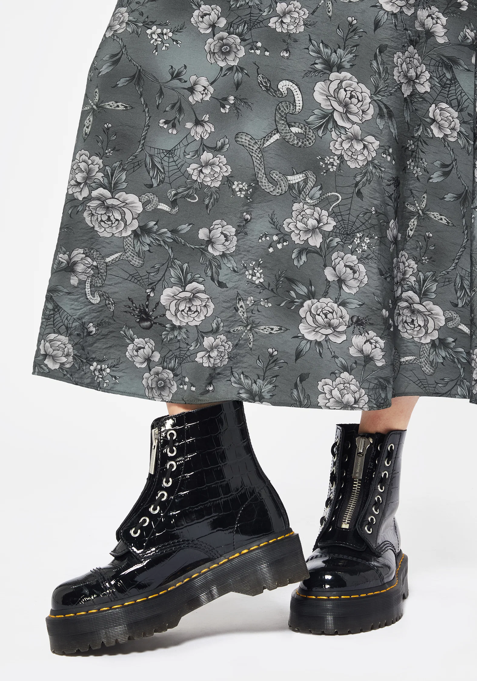 Meadow Floral Serpent Print Midaxi Skirt - Image 2