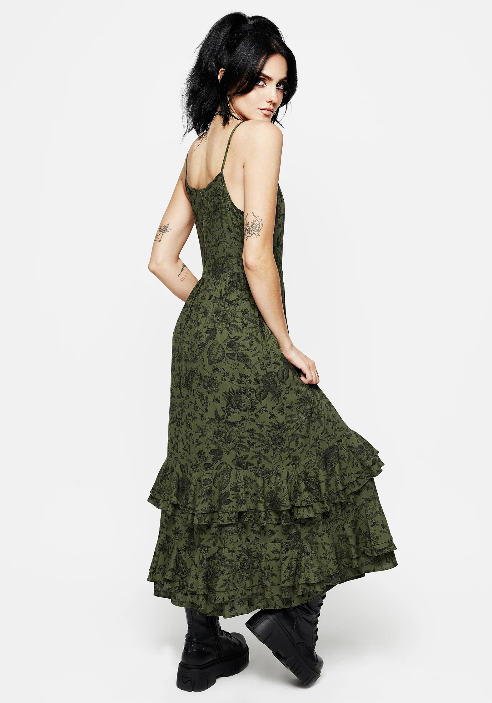 Meadowflowers Floral Print Tiered Midaxi Cami Dress - Image 3