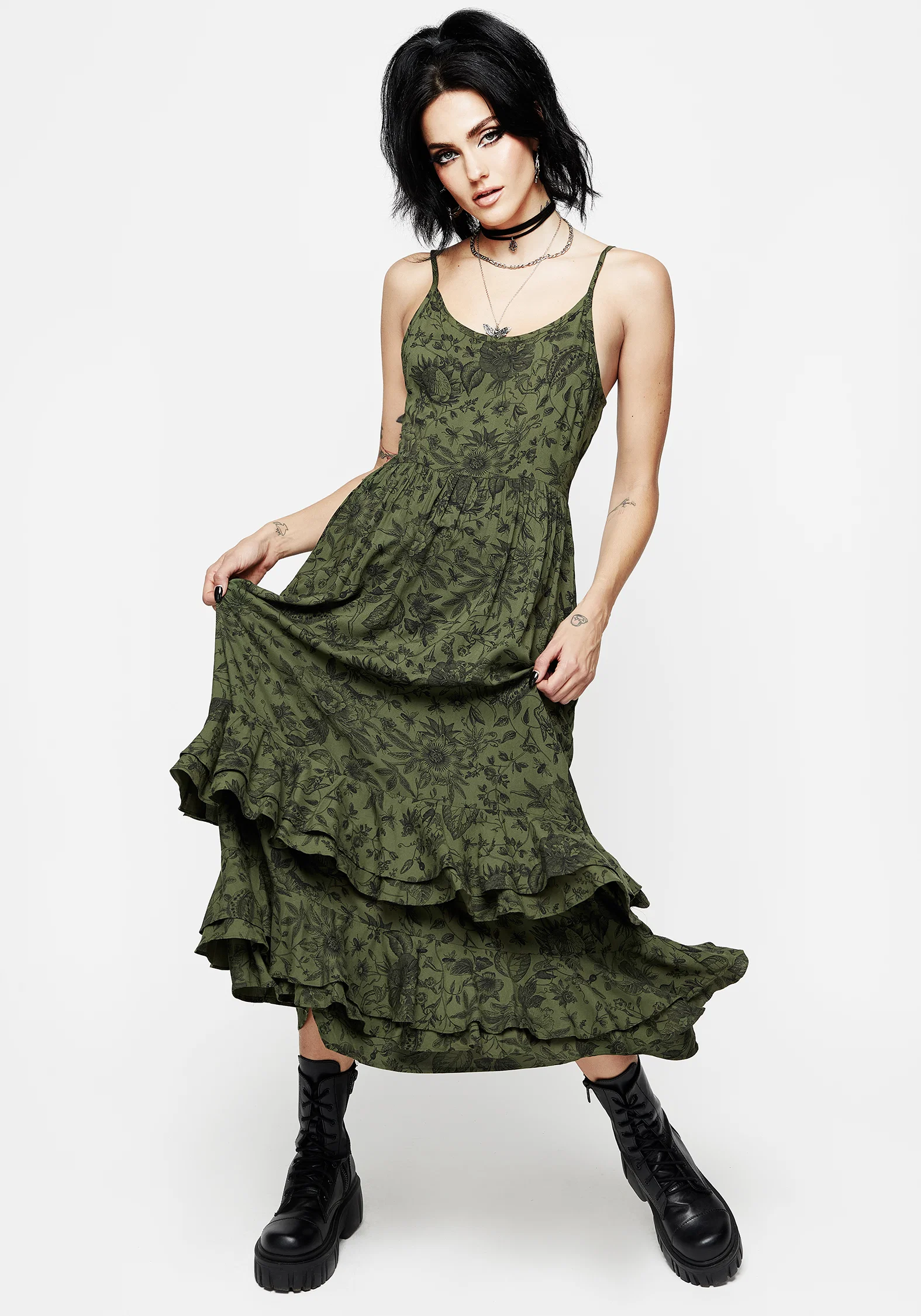 Meadowflowers Floral Print Tiered Midaxi Cami Dress - Image 4