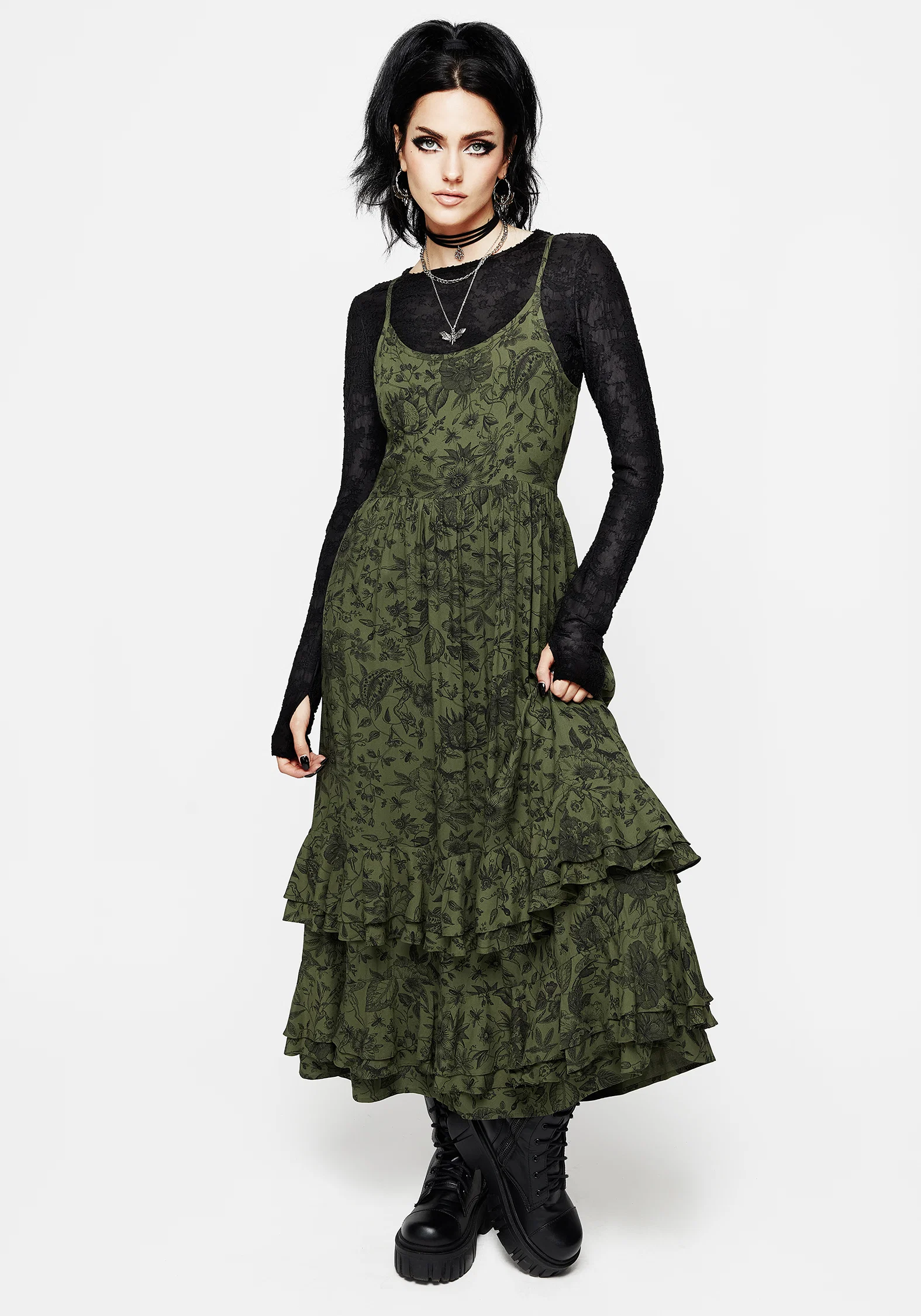Meadowflowers Floral Print Tiered Midaxi Cami Dress - Image 5