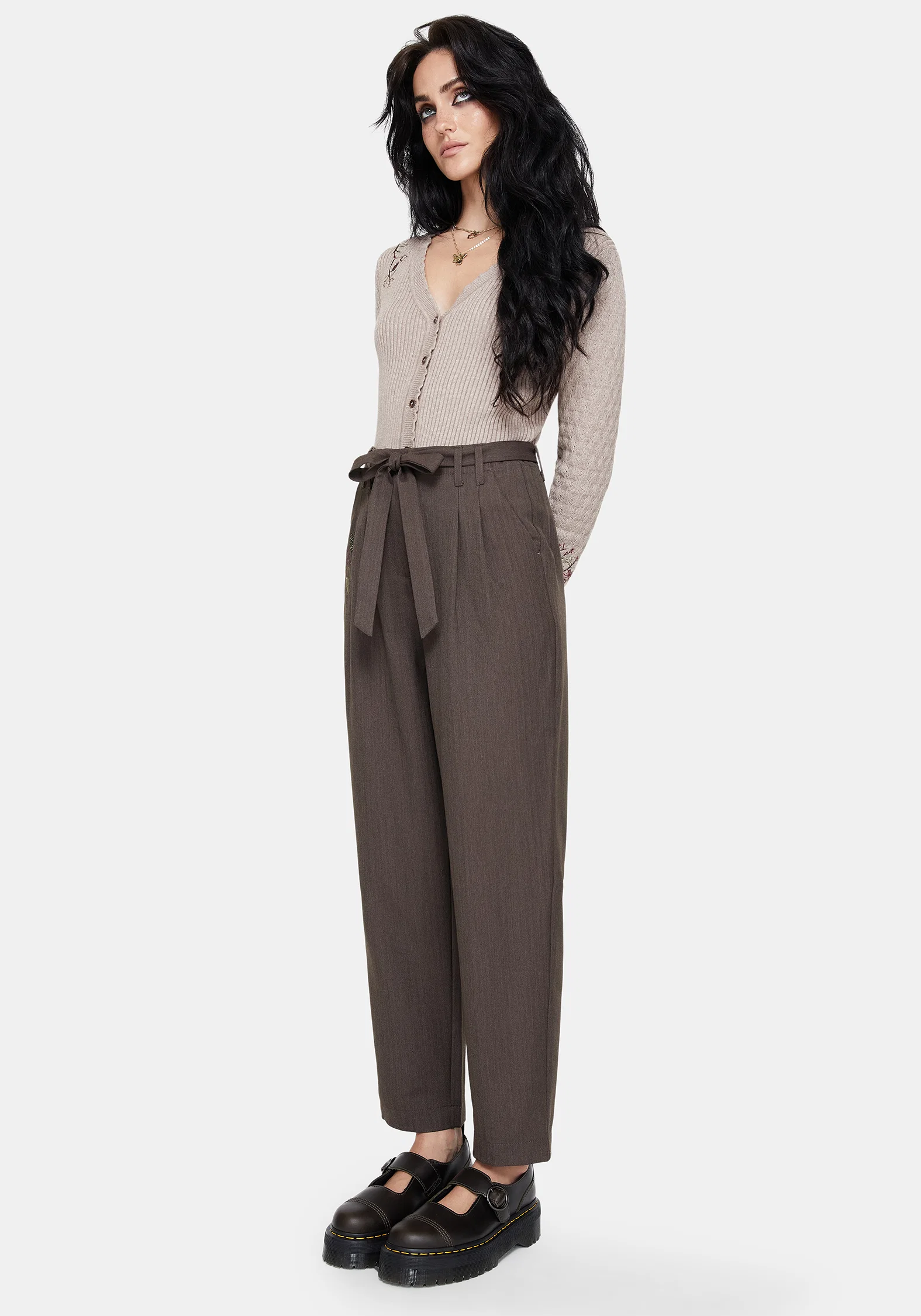 Meliae Moth Embroidered Tapered Trousers - Image 7