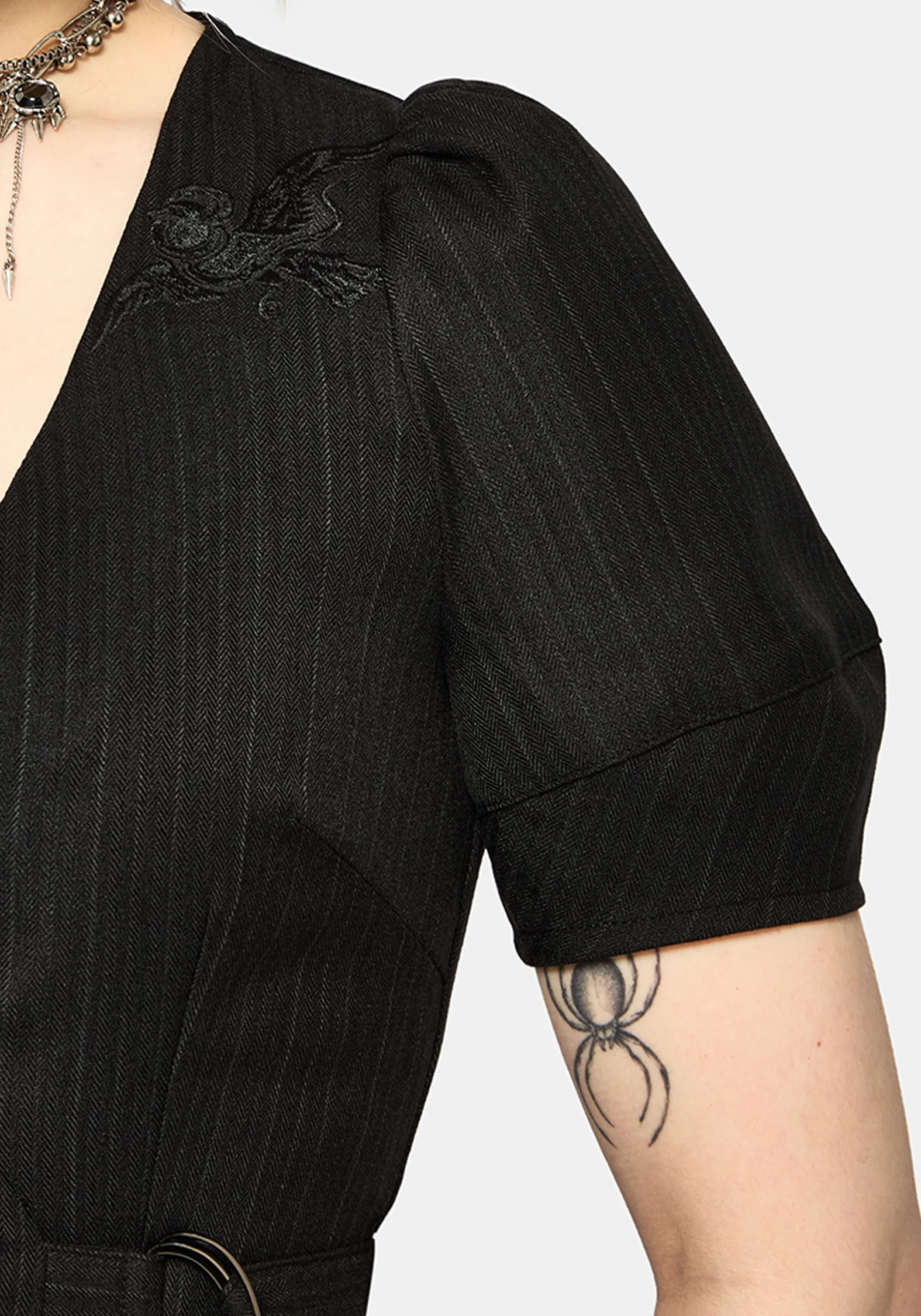 Meliora Wrap Embroidered Mini Dress - Image 5