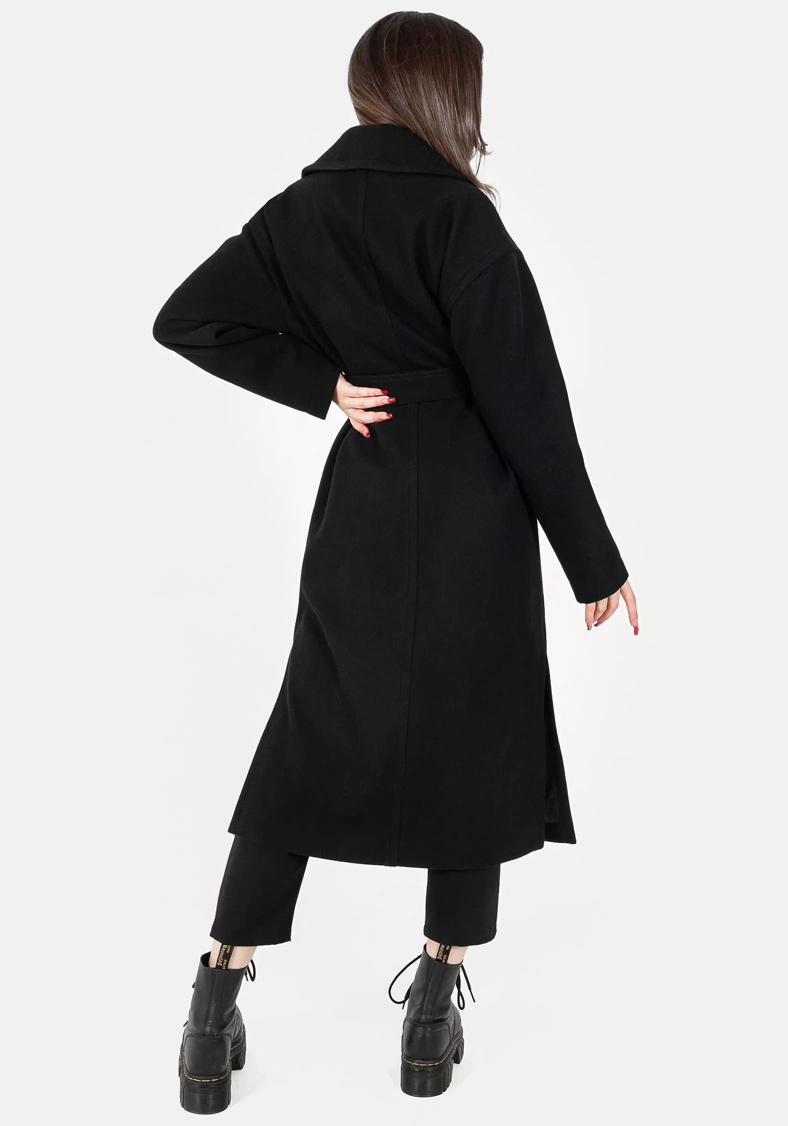 Meltdown Oversized Coat with Brooch - Black - Image 3
