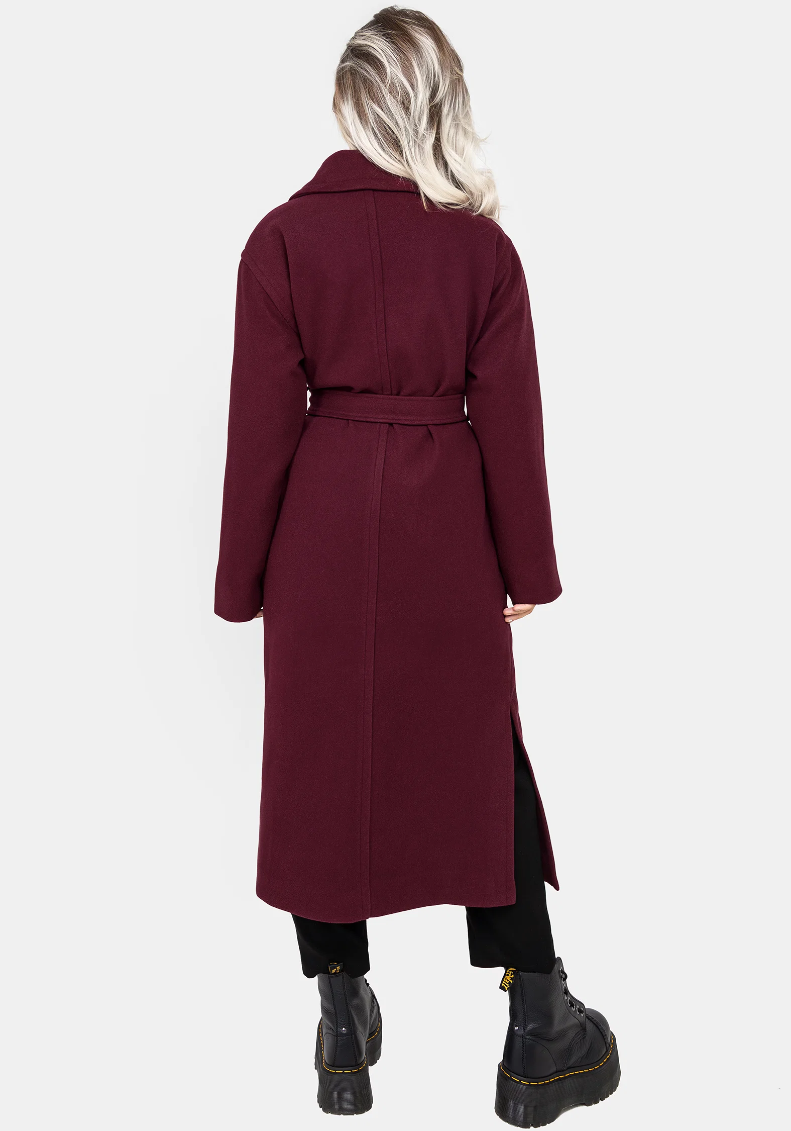 Meltdown Oversized Coat with Brooch - Red - Image 3