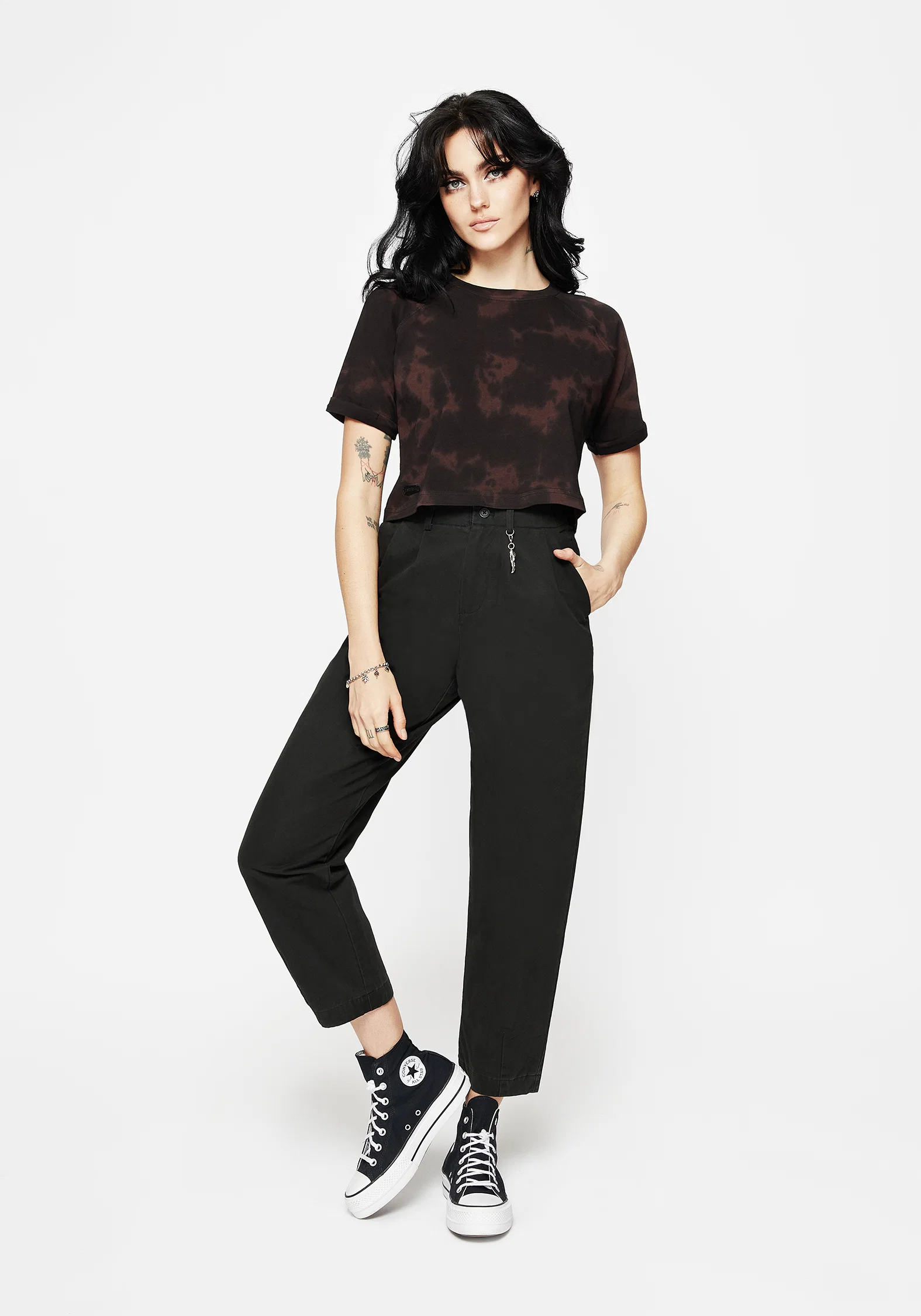 Mercury Tie Dye Boxy Crop Cotton Tee - Image 4