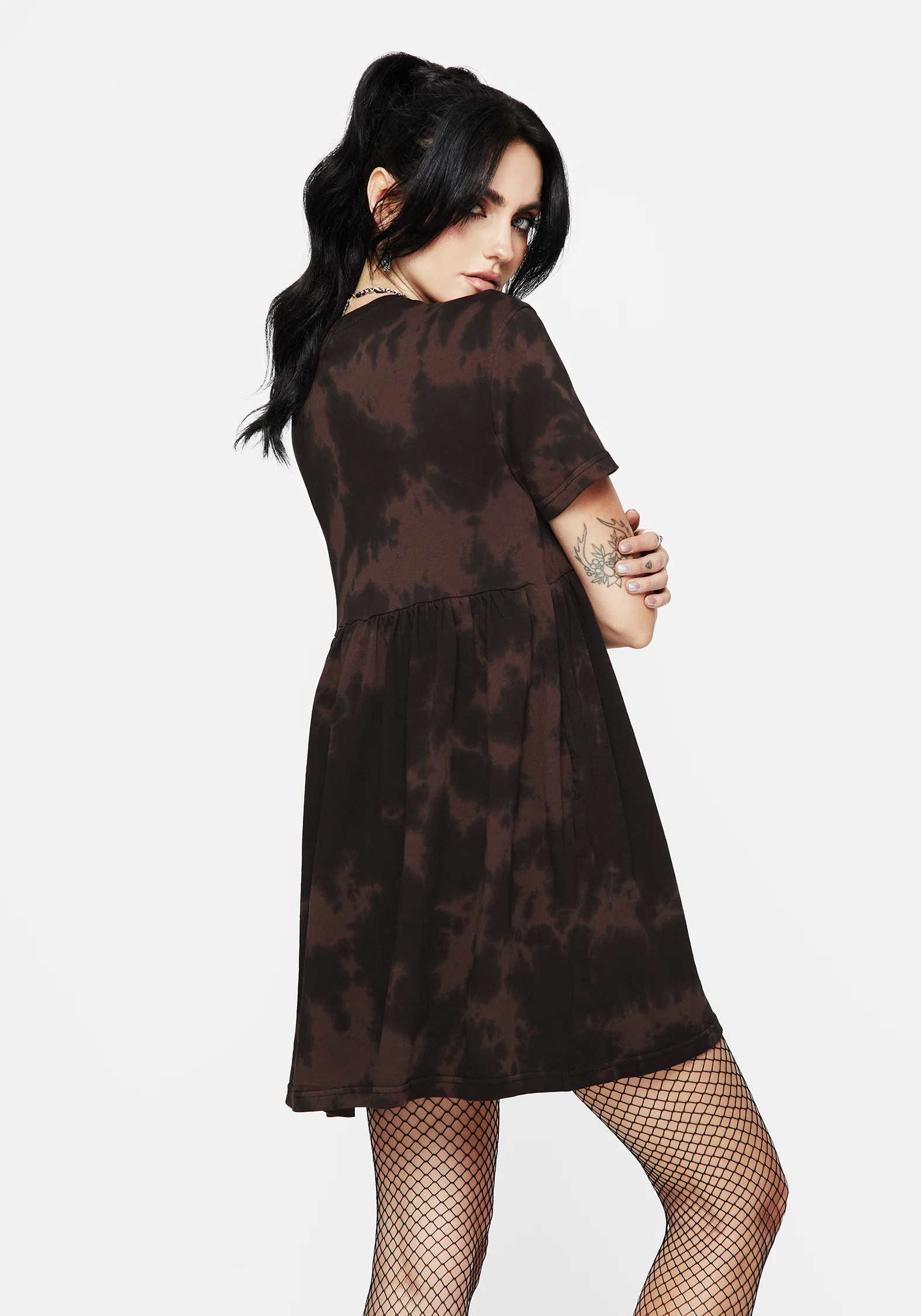 Mercury Tie Dye Cotton Mini Skater Dress - Image 3