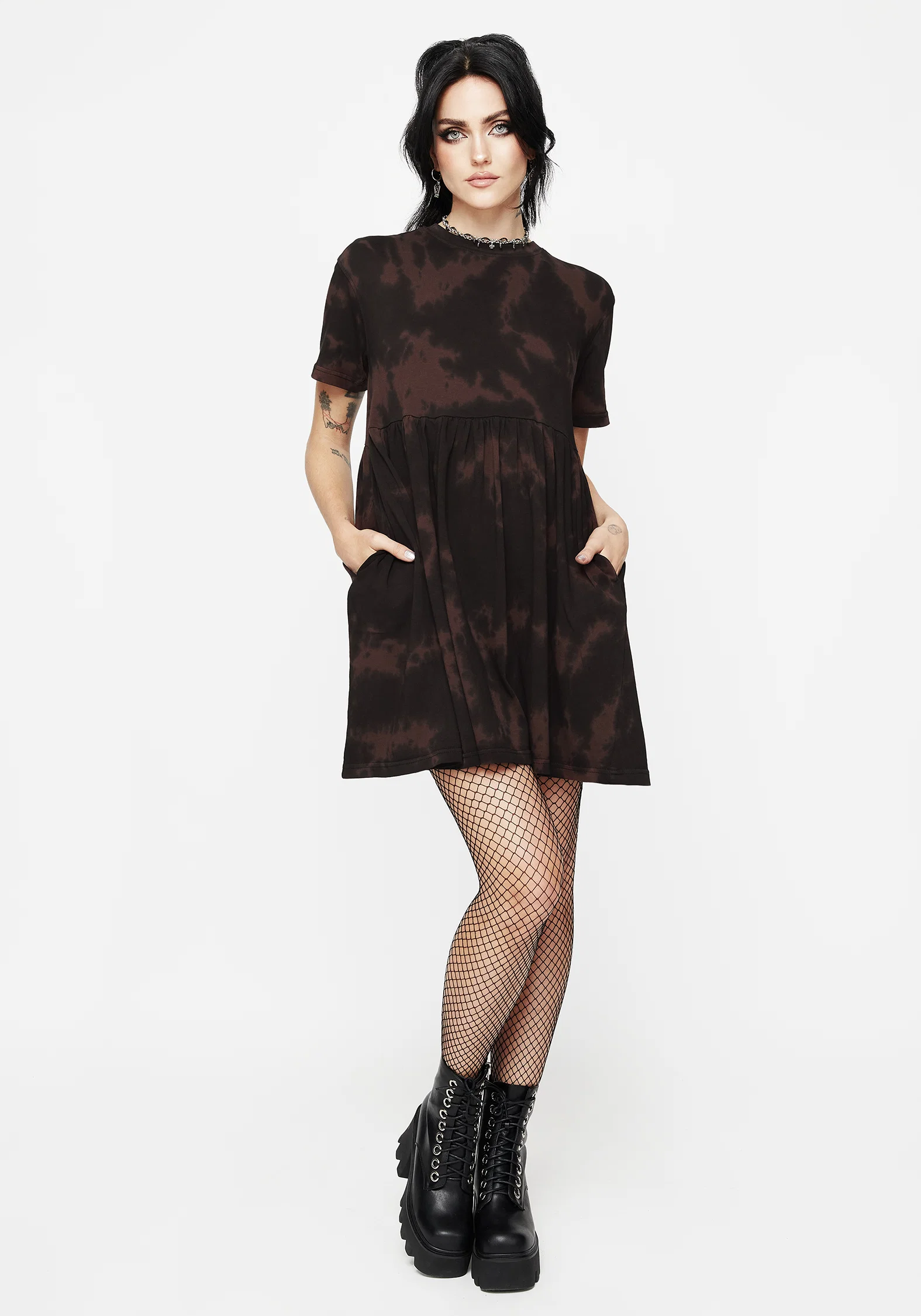 Mercury Tie Dye Cotton Mini Skater Dress - Image 5