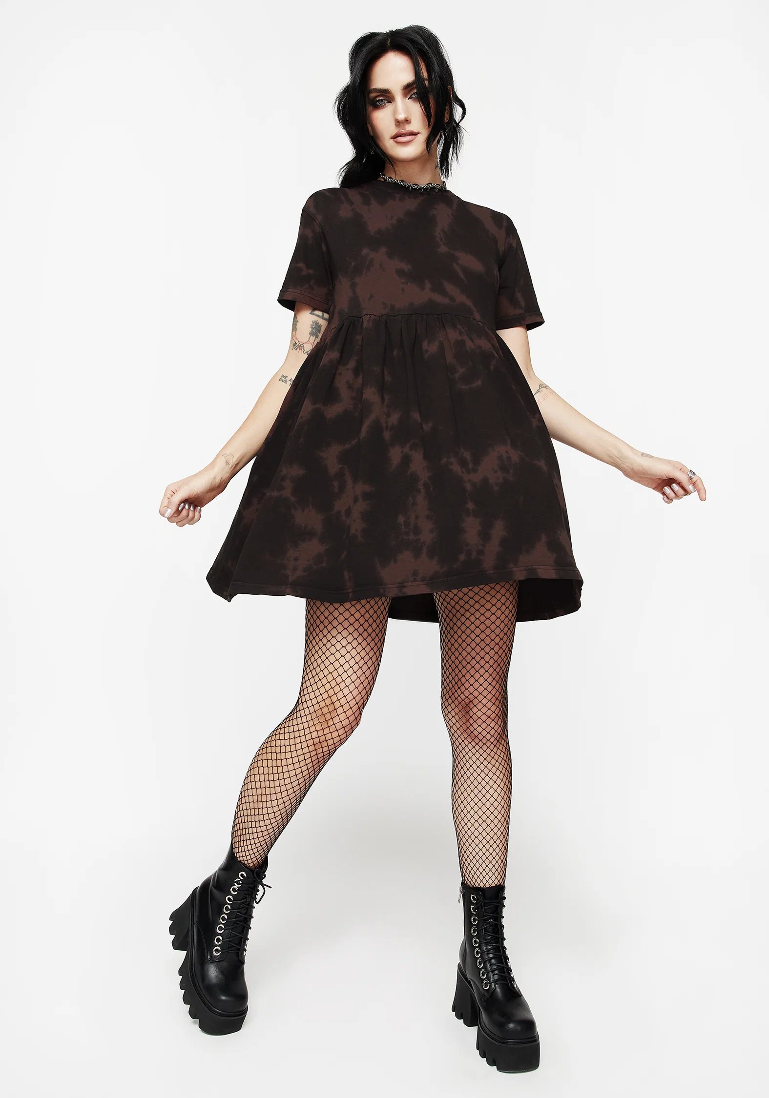 Mercury Tie Dye Cotton Mini Skater Dress - Image 6
