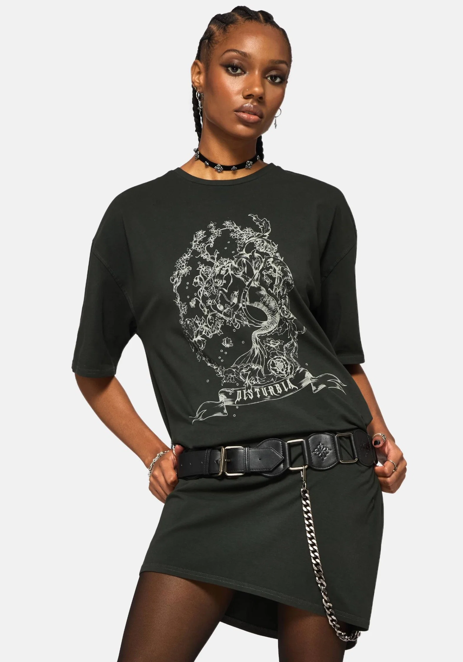 Merunicorn Enchanted Forest Printed Tee Dress - Image 4
