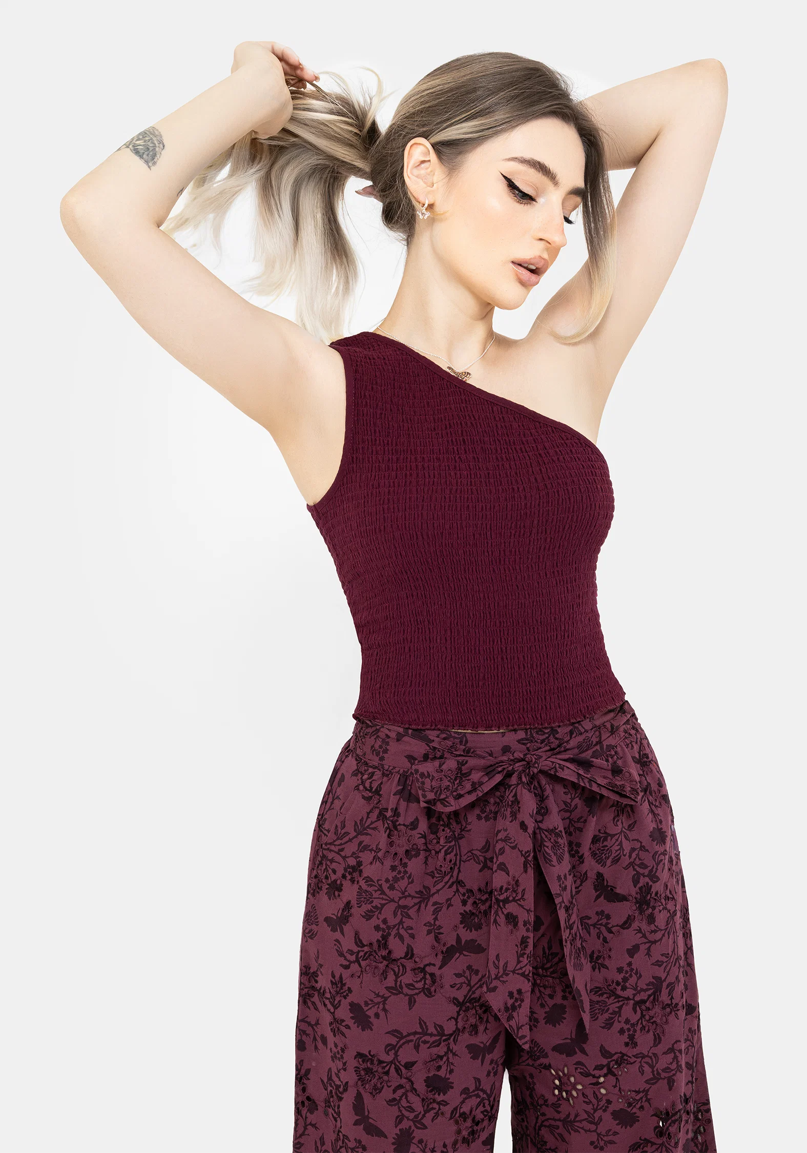 Midsommar Cotton Asymmetric Shirred Top - Image 6
