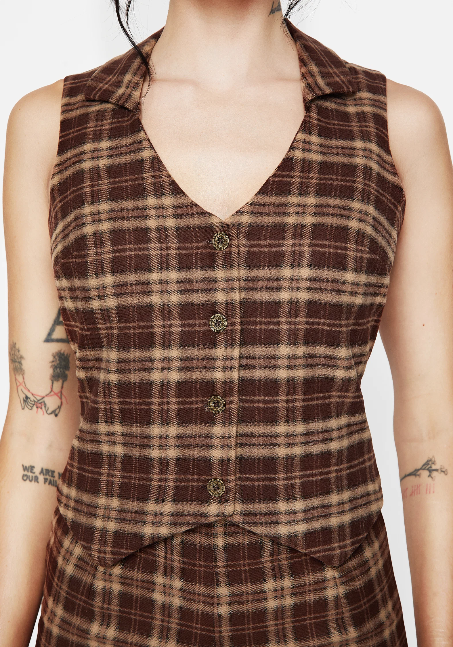 Milo Check Collared Waistcoat - Image 2