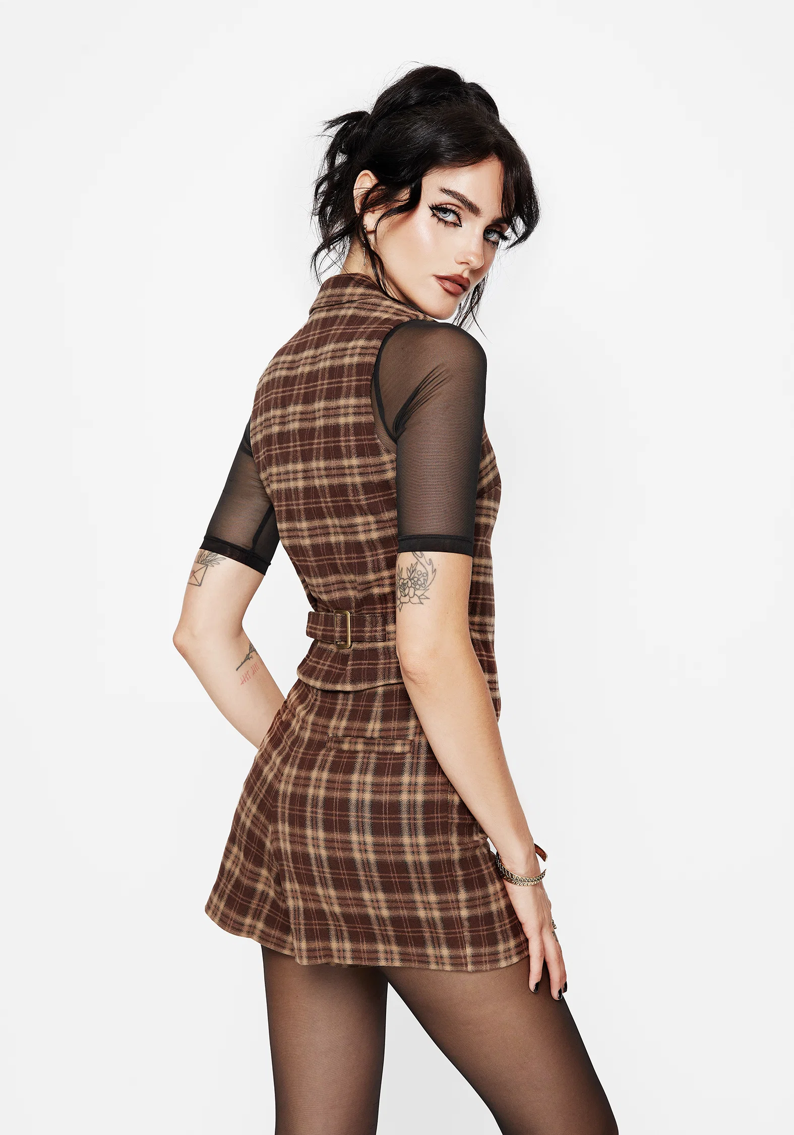 Milo Check Collared Waistcoat - Image 3