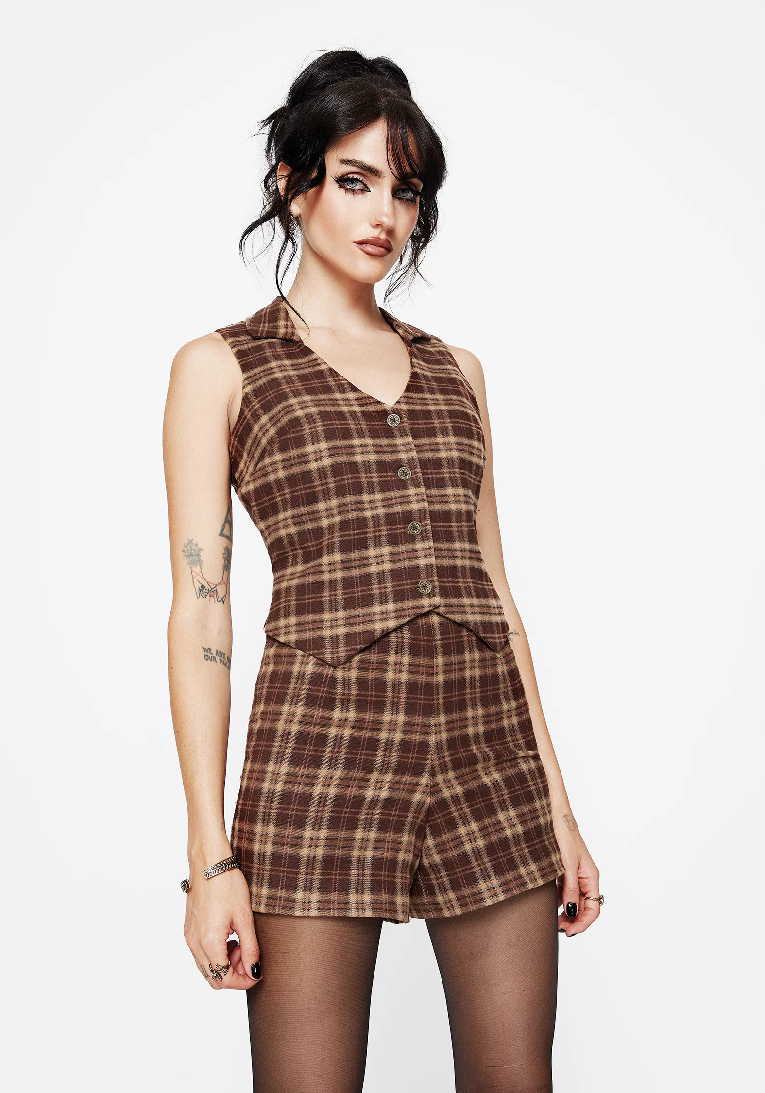 Milo Check Collared Waistcoat - Image 4