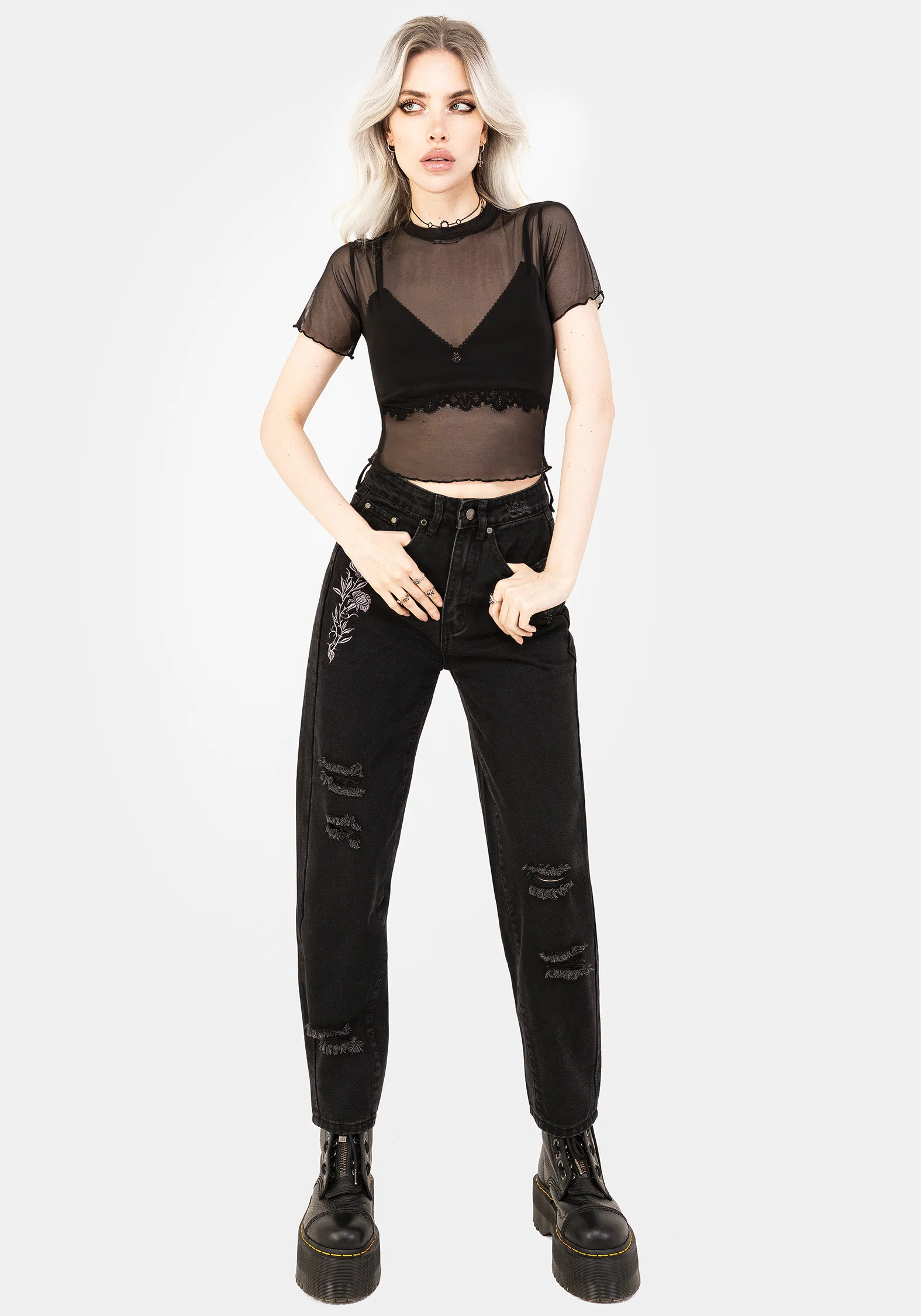 Mirage Mesh Lettuce Edge Crop Tee - Image 5