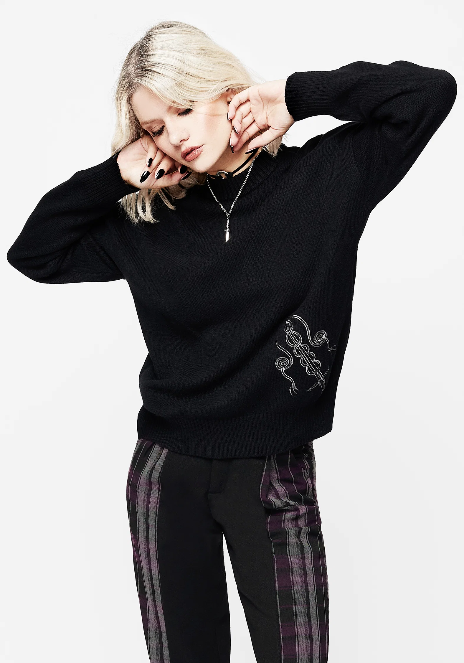 Misericorde Embroidered Knit Jumper - Image 7