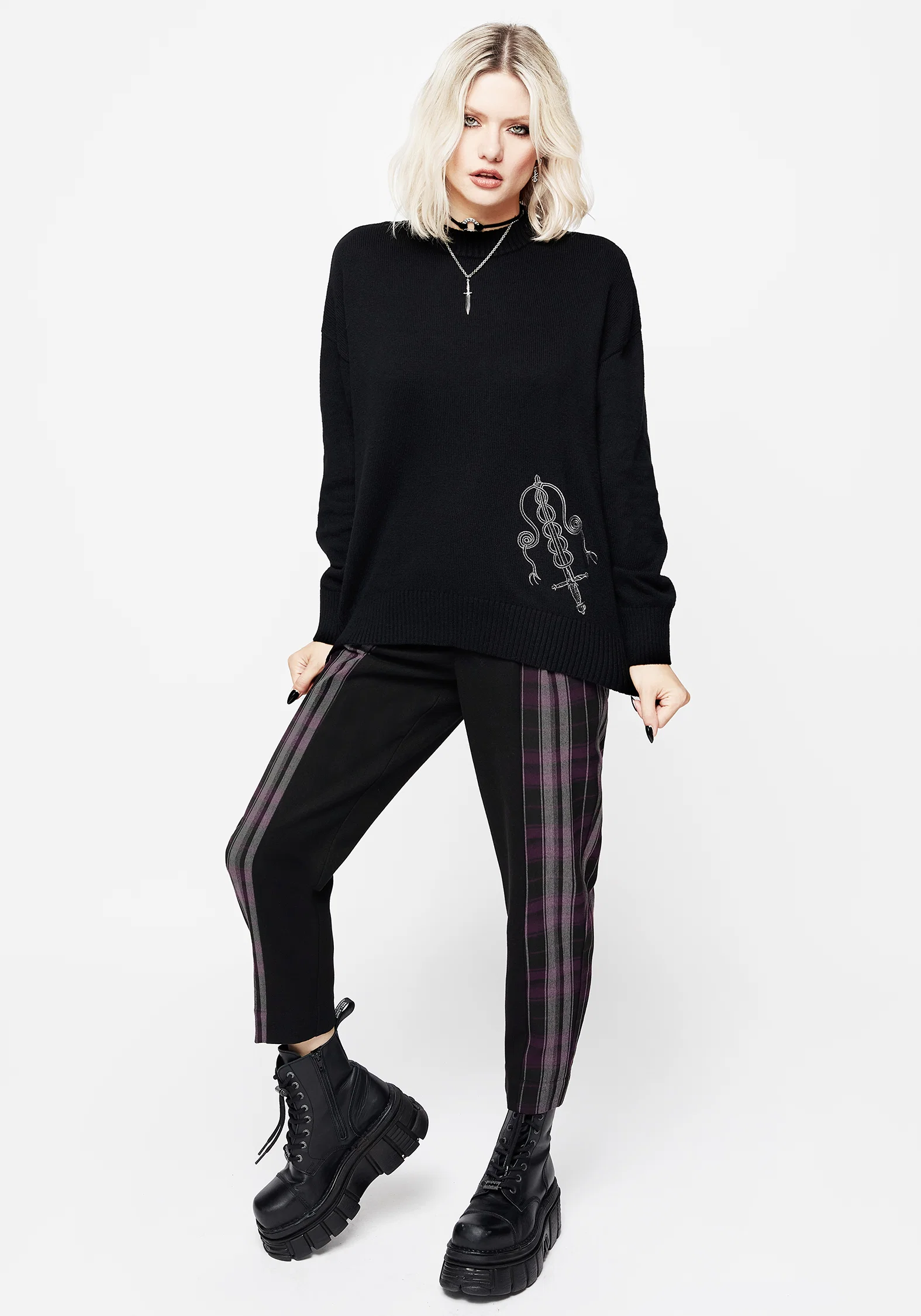 Misericorde Embroidered Knit Jumper - Image 8