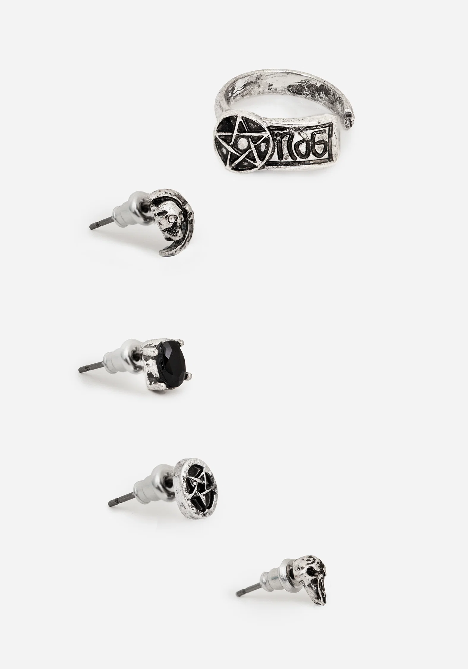Moira Skull Stud Earrings Set - Image 5
