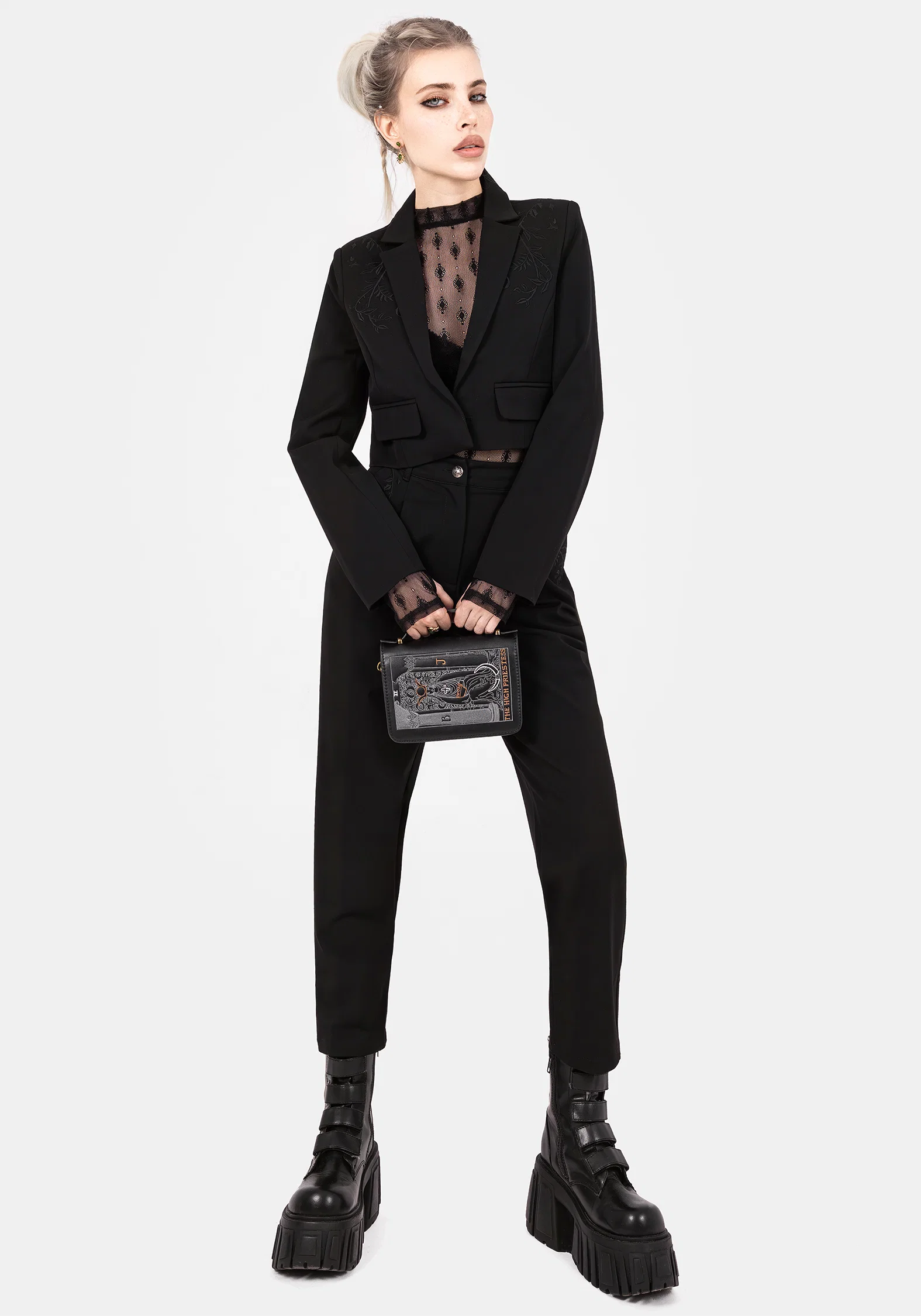 Mona Embroidered Crop Blazer - Image 4