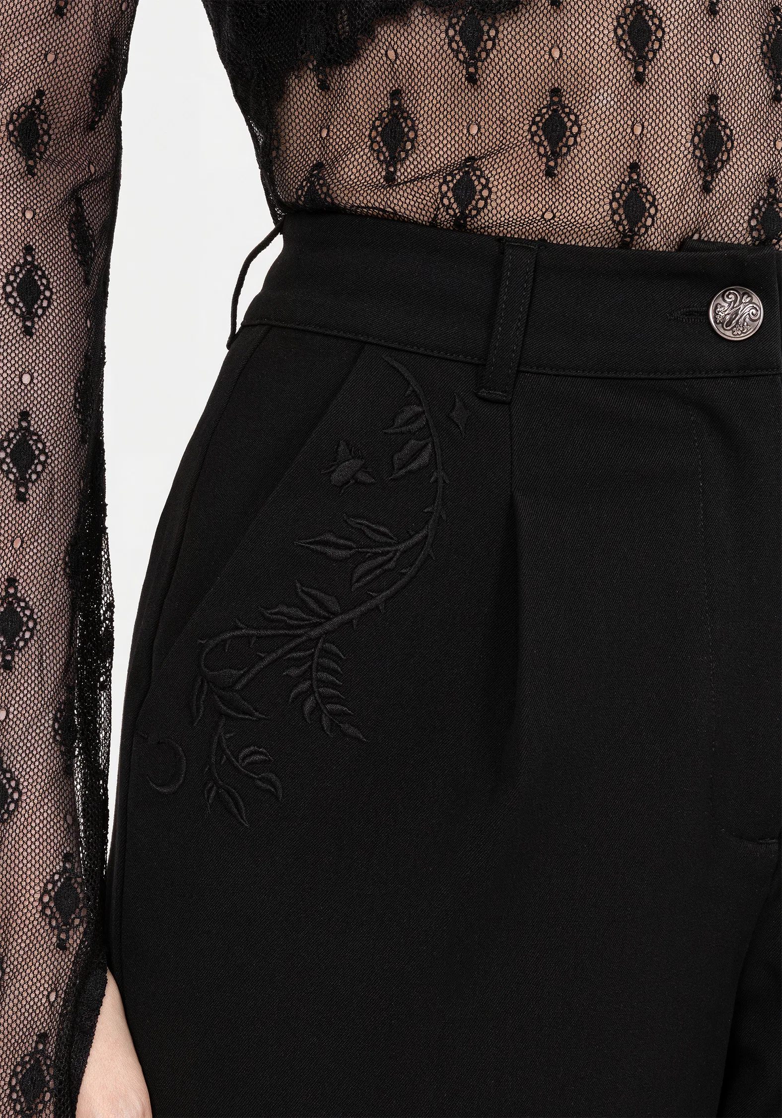 Mona Embroidered Tapered Trousers - Image 2