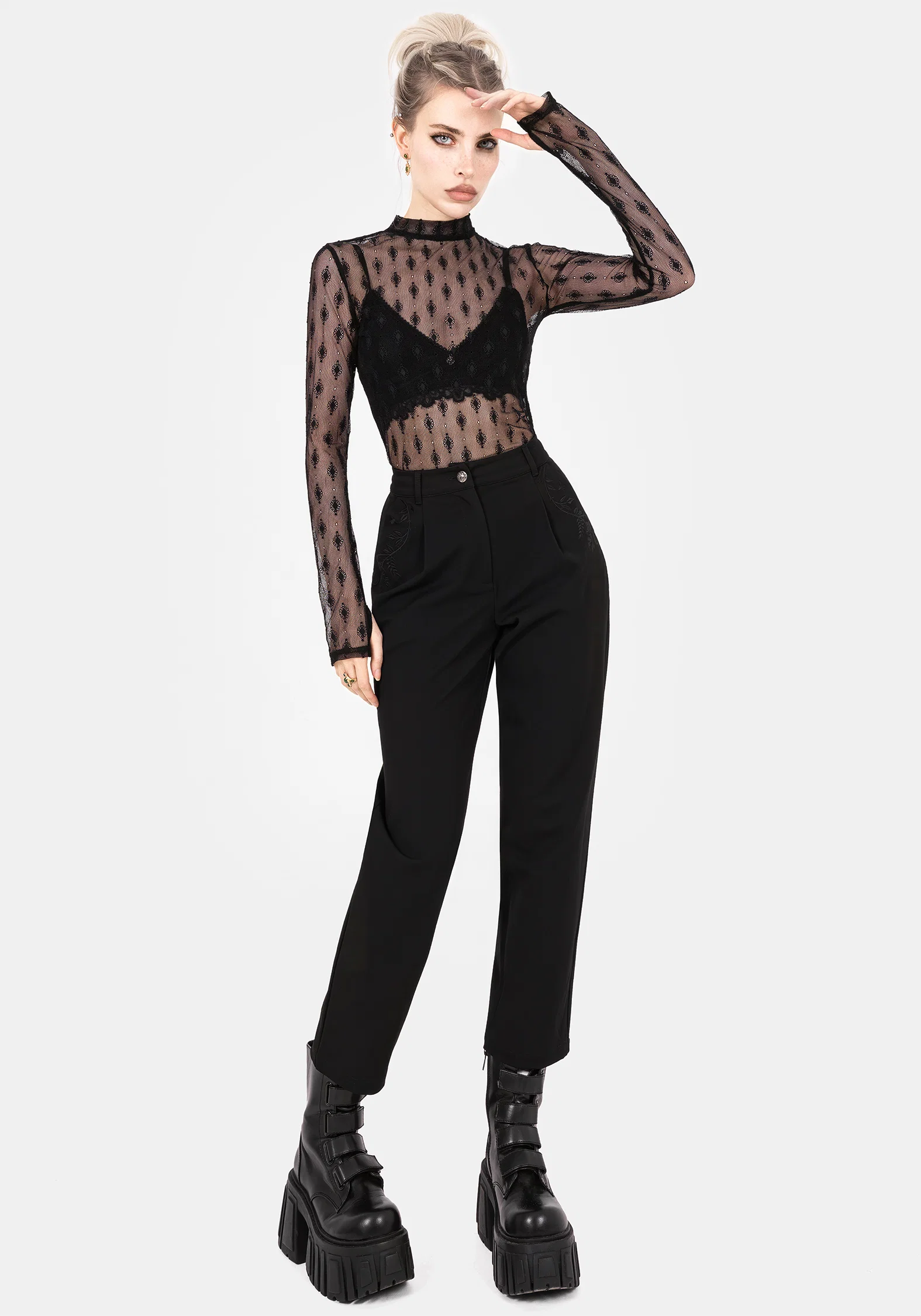 Mona Embroidered Tapered Trousers - Image 5