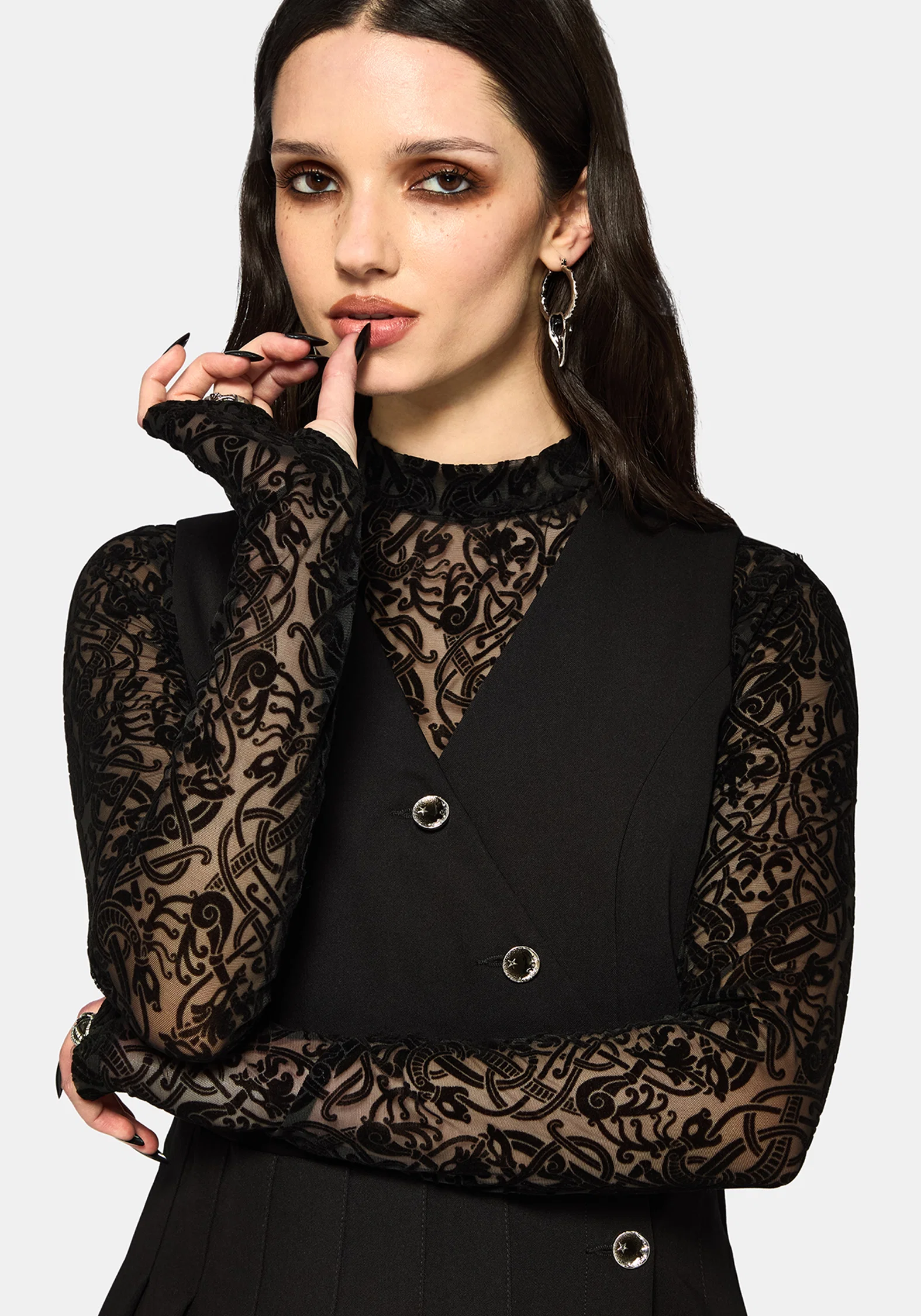 Moonage Asymmetric Sleeveless Mini Dress - Image 2