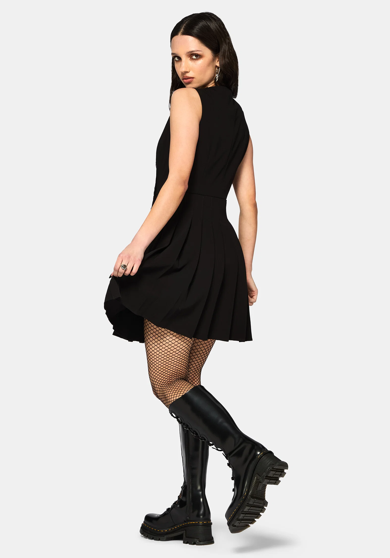 Moonage Asymmetric Sleeveless Mini Dress - Image 3
